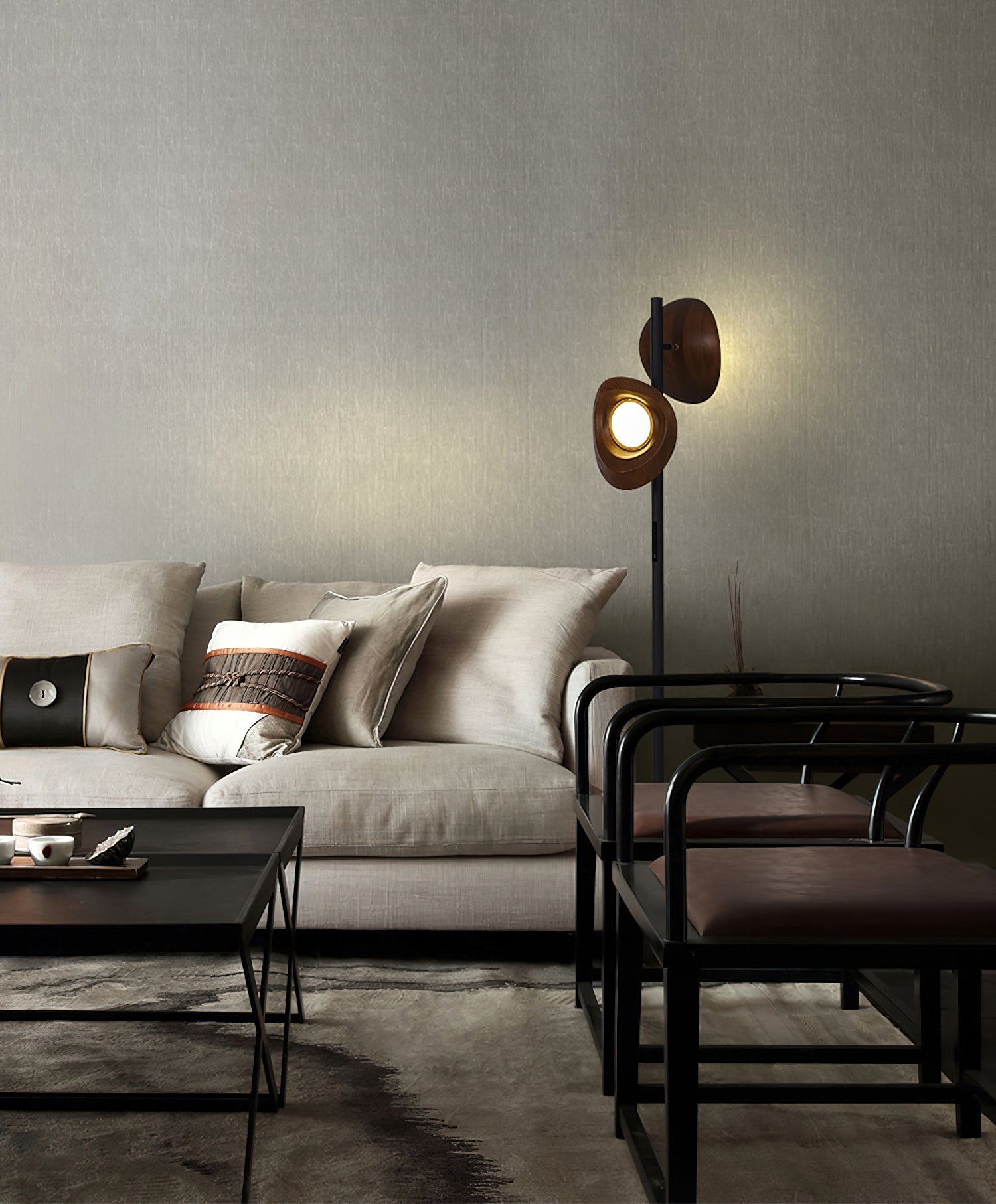Ceyran Double Sphere Black Metal Floor Lamp - Blowlighting