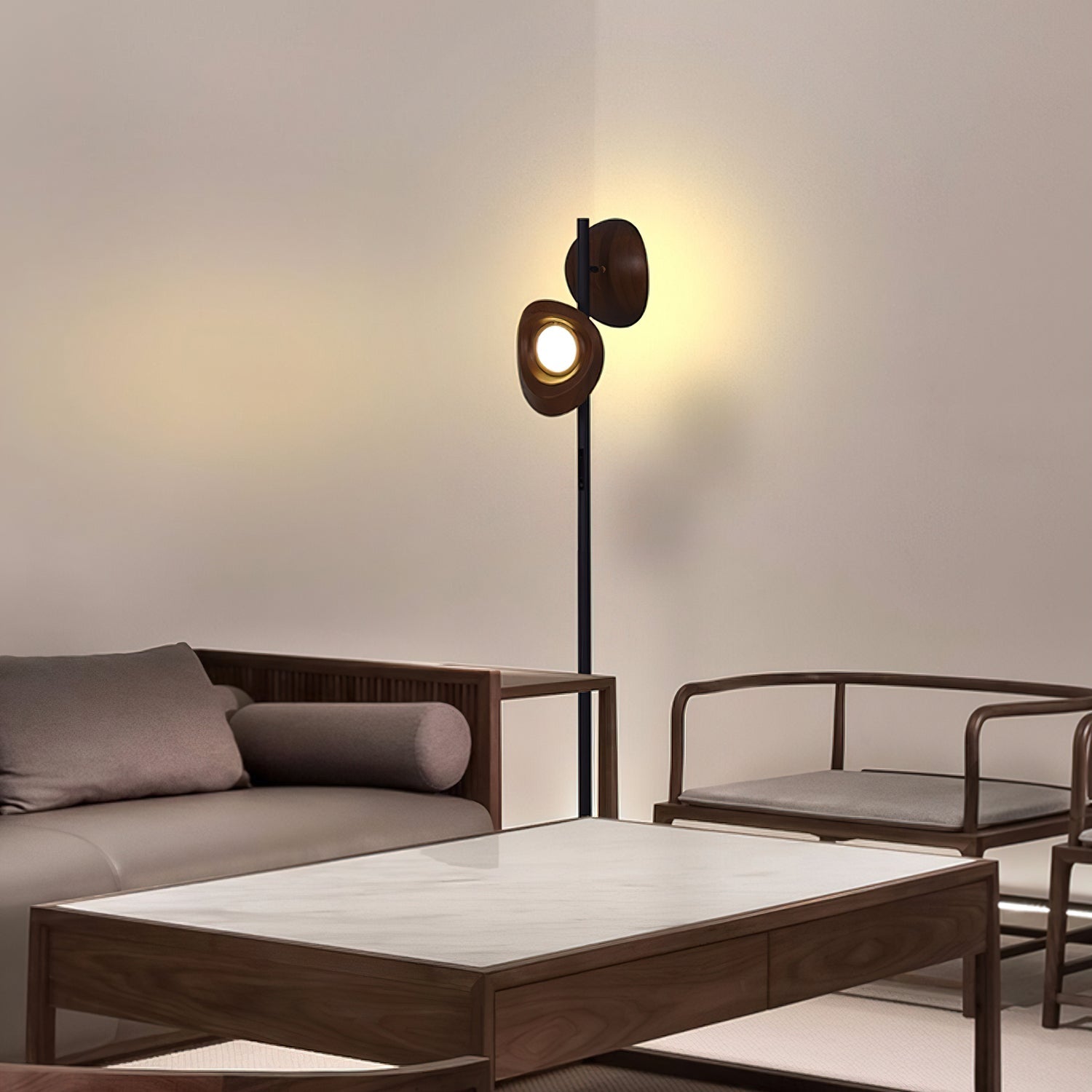 Ceyran Double Sphere Black Metal Floor Lamp - Blowlighting