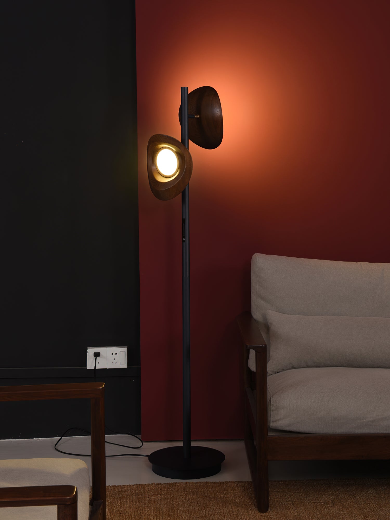 Ceyran Double Sphere Black Metal Floor Lamp - Blowlighting