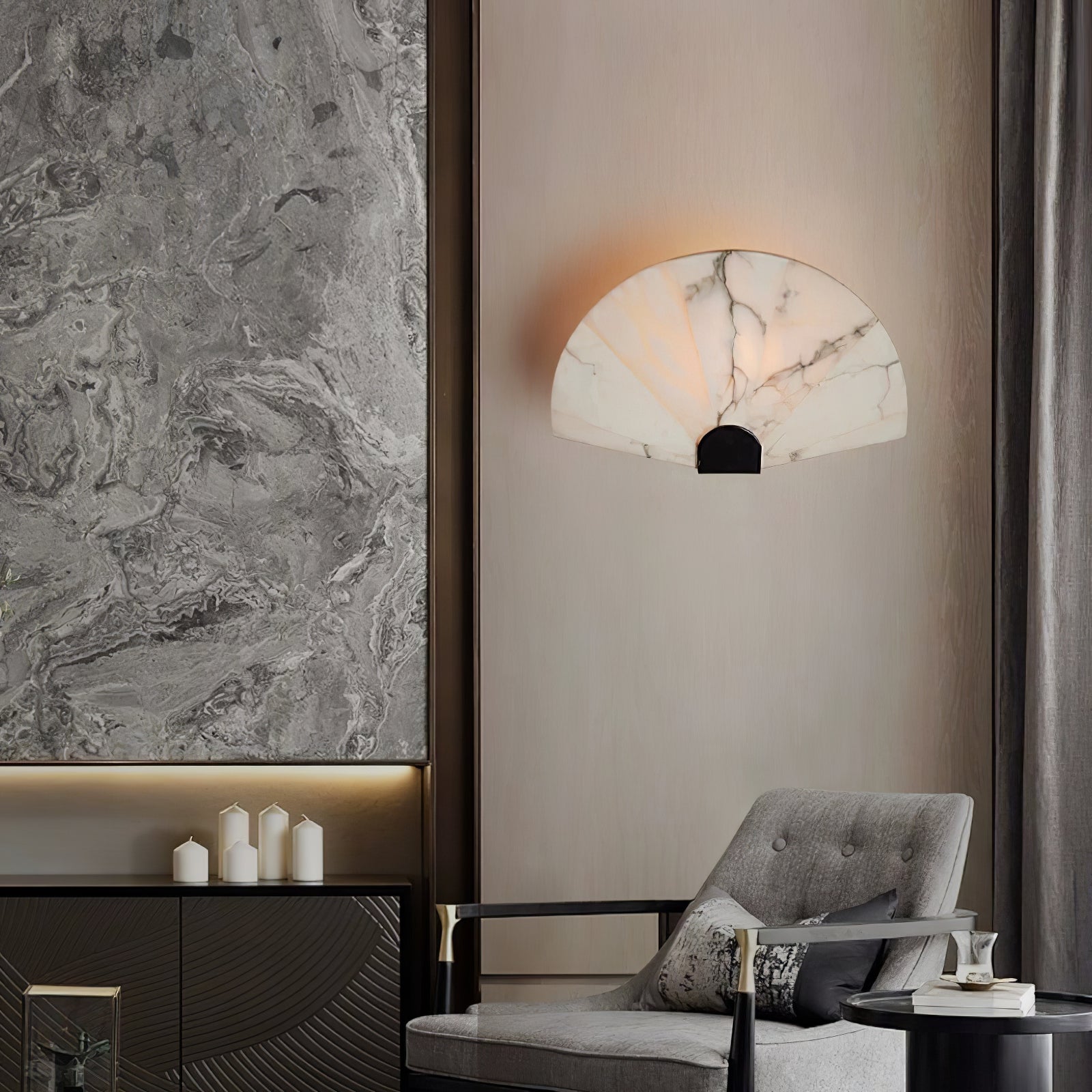 Aurelia Minimalist Alabaster Wall Light - Blowlighting
