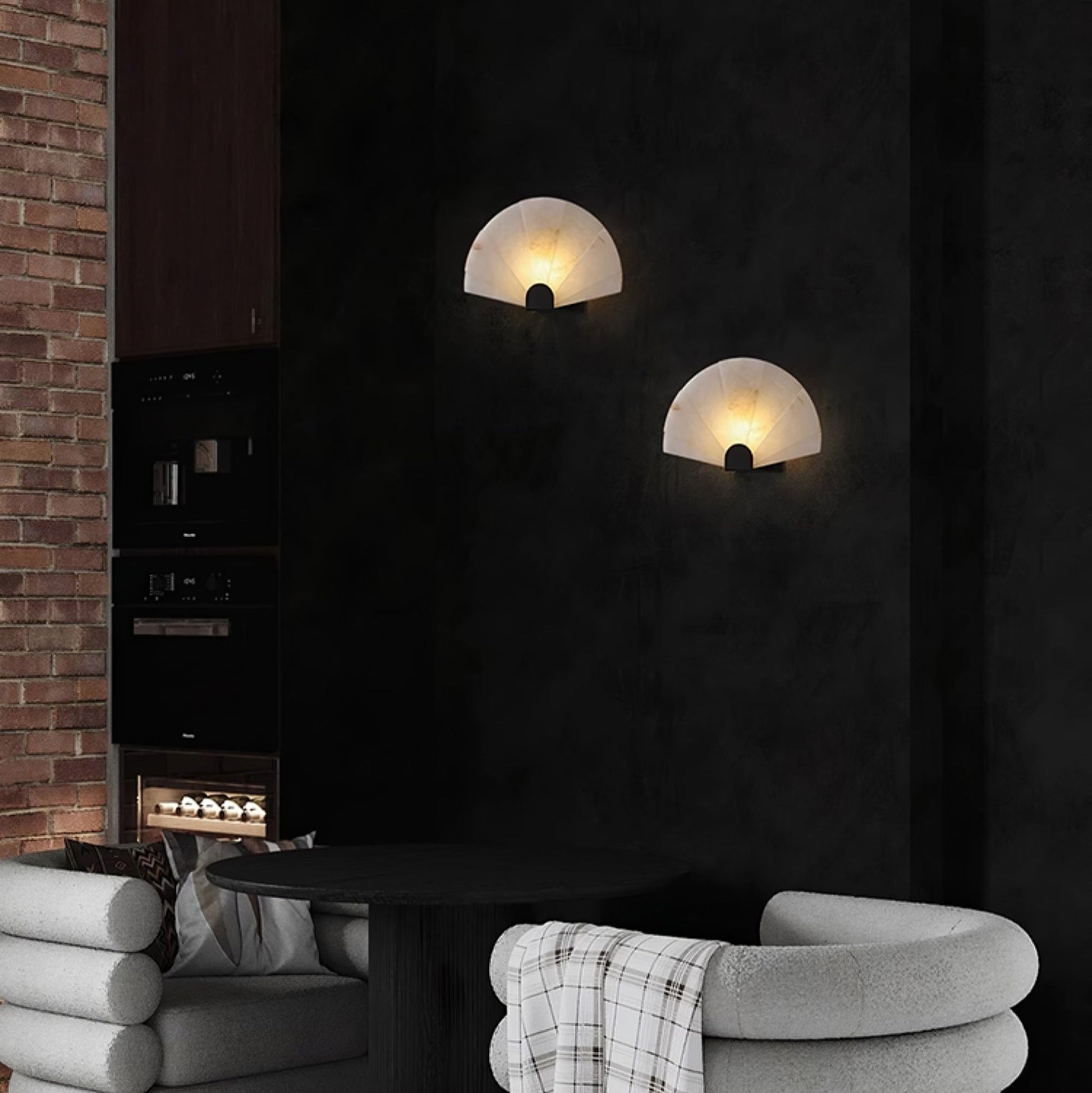 Aurelia Minimalist Alabaster Wall Light - Blowlighting
