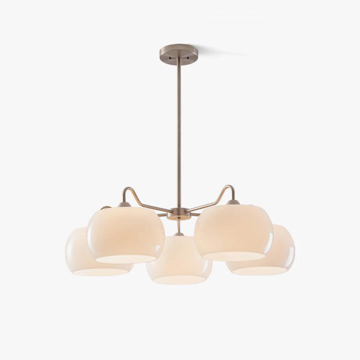 Aurora Chandelier White Glass Persimmon Shape - Blowlighting