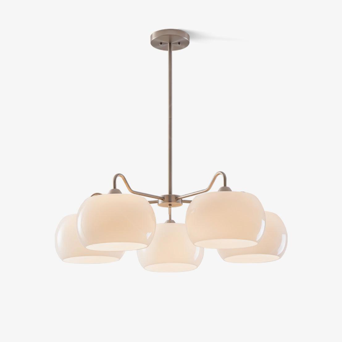Aurora Chandelier White Glass Persimmon Shape - Blowlighting
