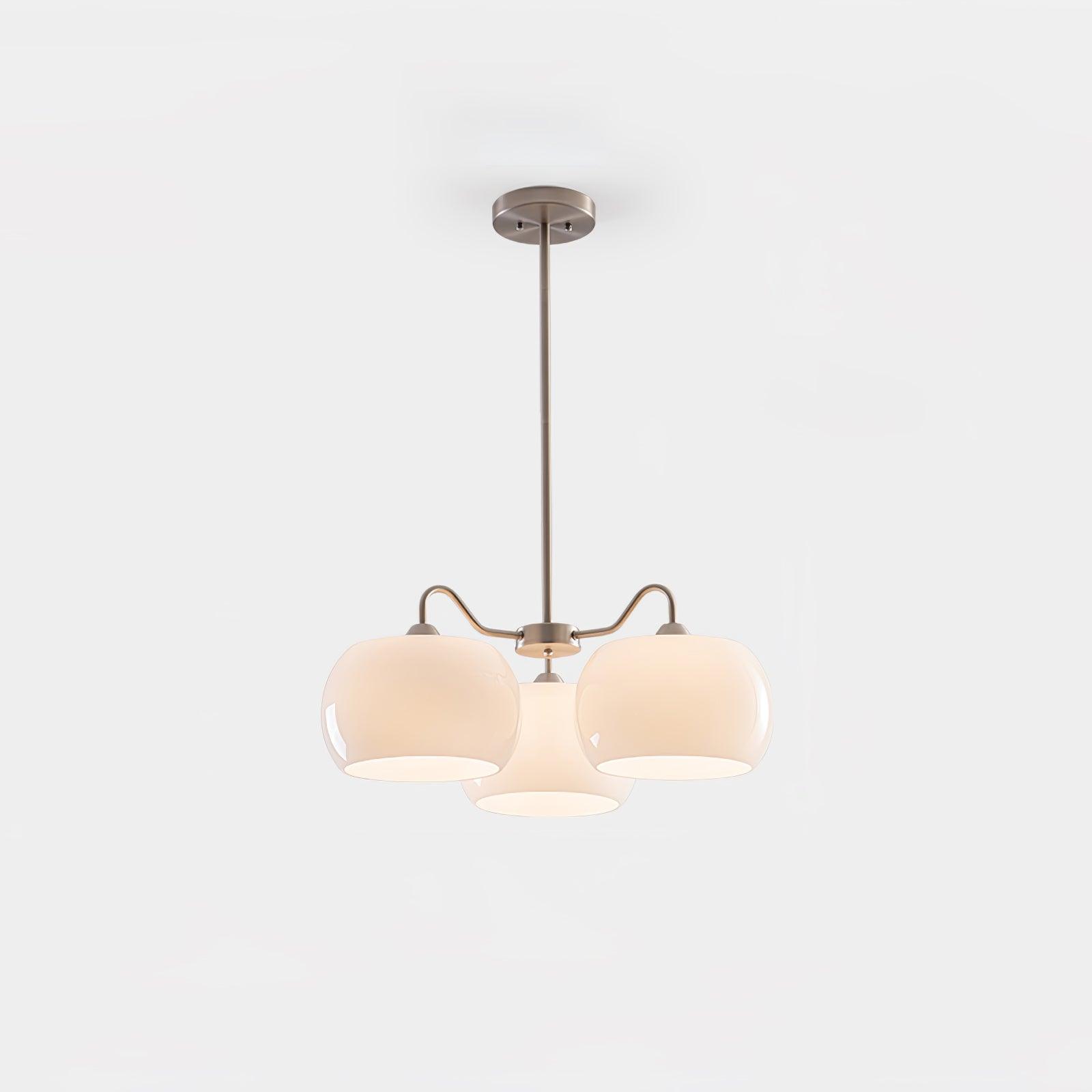 Aurora Chandelier White Glass Persimmon Shape - Blowlighting