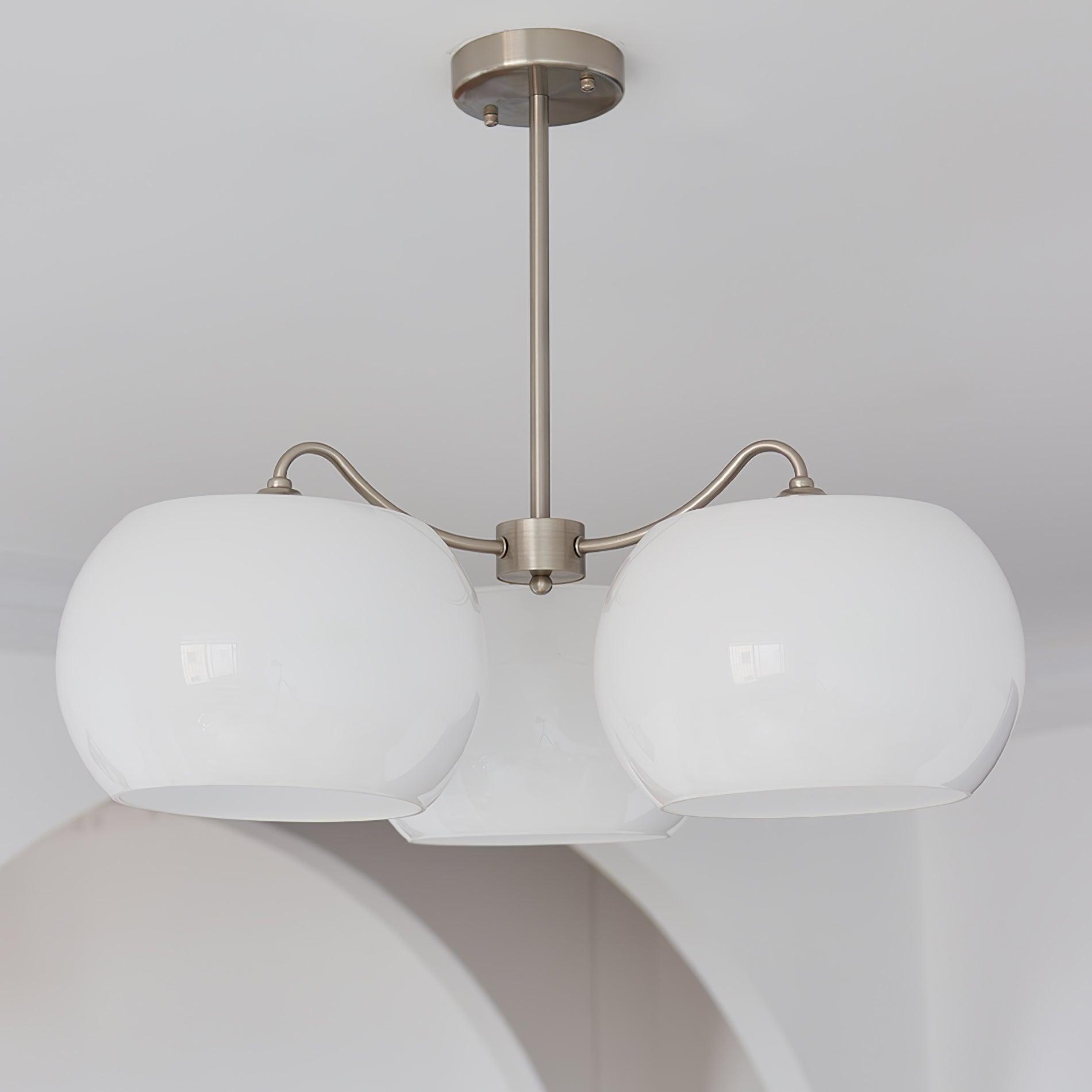 Aurora Chandelier White Glass Persimmon Shape - Blowlighting