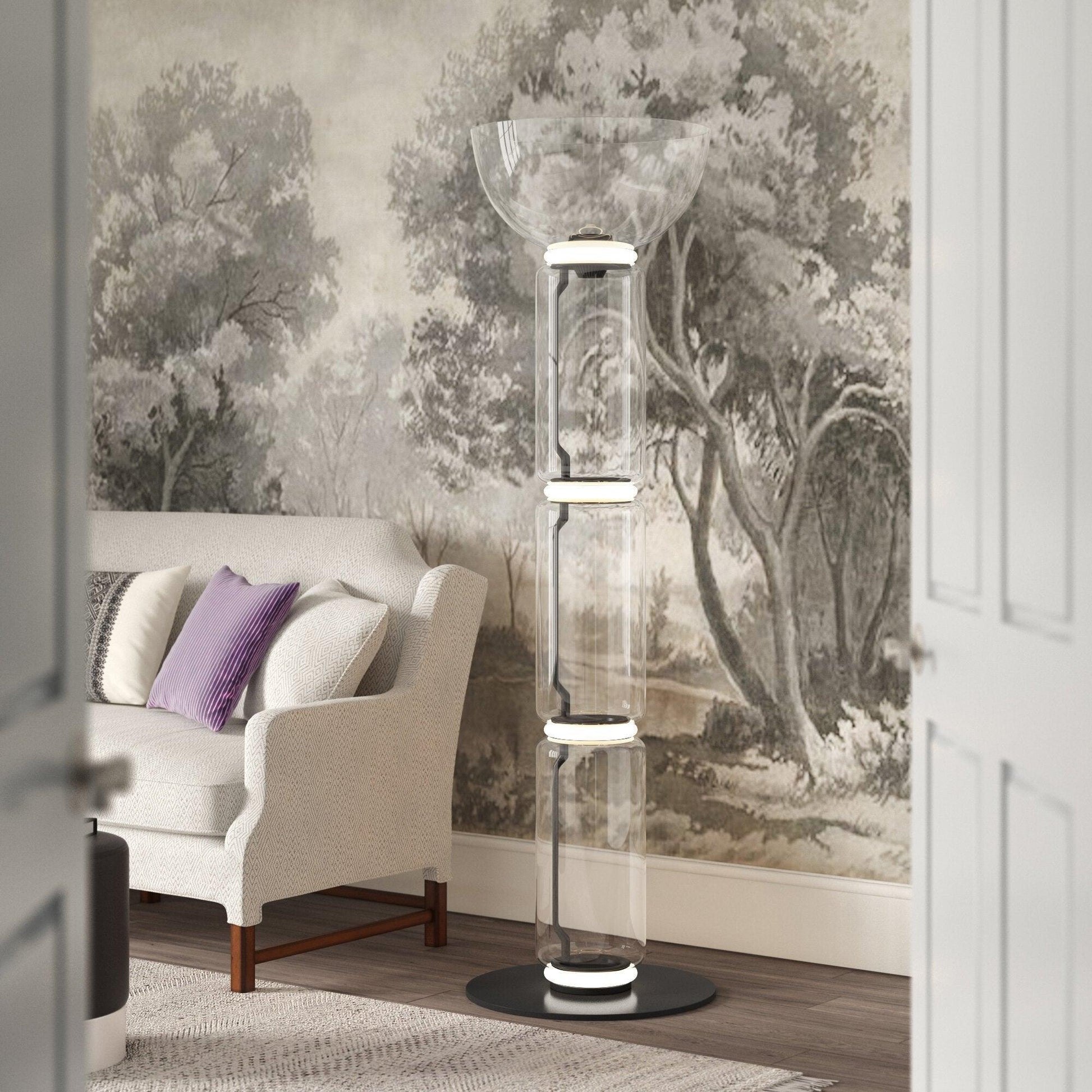 Bamboo Glass Floor Lamp - Blowlighting