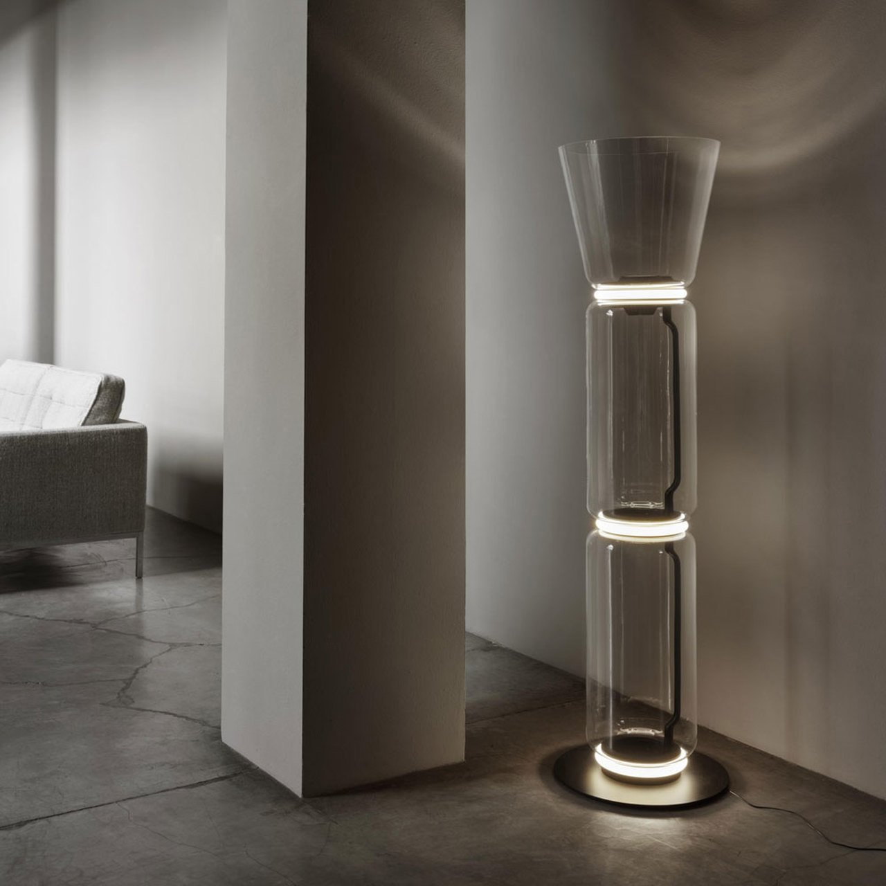 Bamboo Glass Floor Lamp - Blowlighting