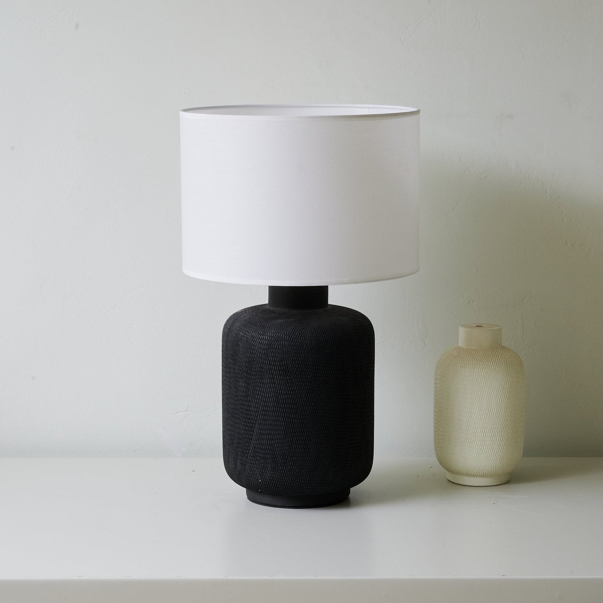 Nocturne Textured Black Table Lamp - Blowlighting