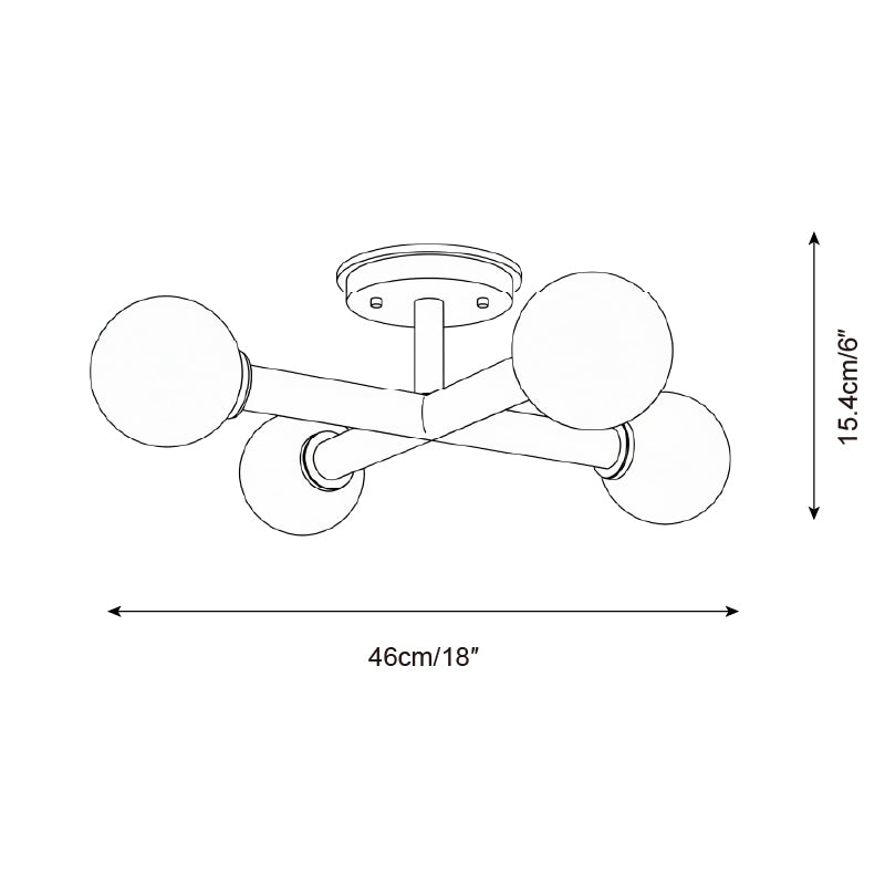 Crossing Modern Brass Ceiling Lamp