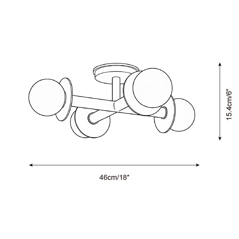 Crossing Modern Brass Ceiling Lamp