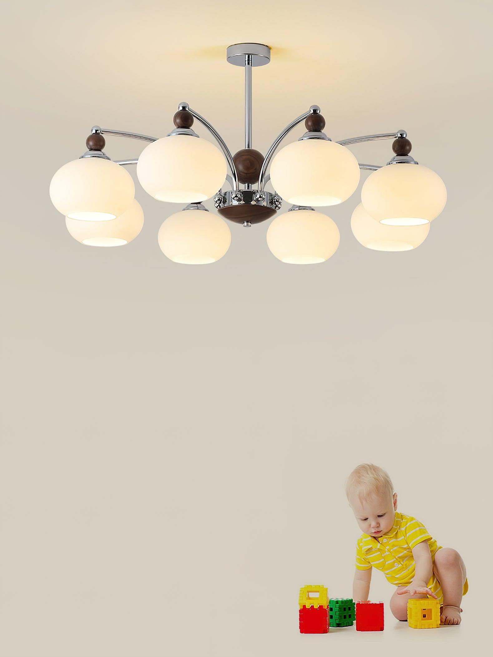 Lustra Chandelier Globe Arm Contemporary - Blowlighting