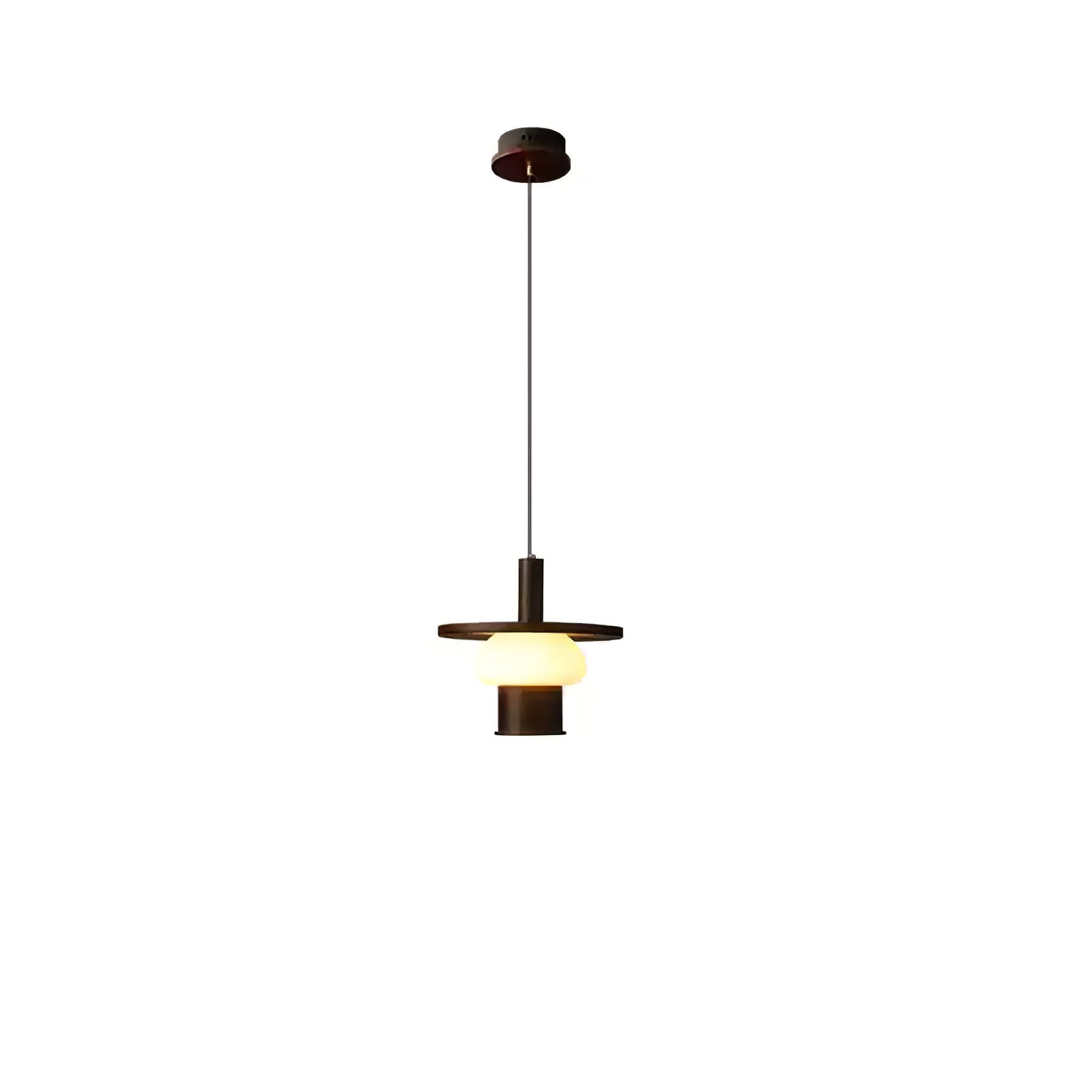 Zephaan Traditional Art Classic Glass Wood Pendant Light - Blowlighting