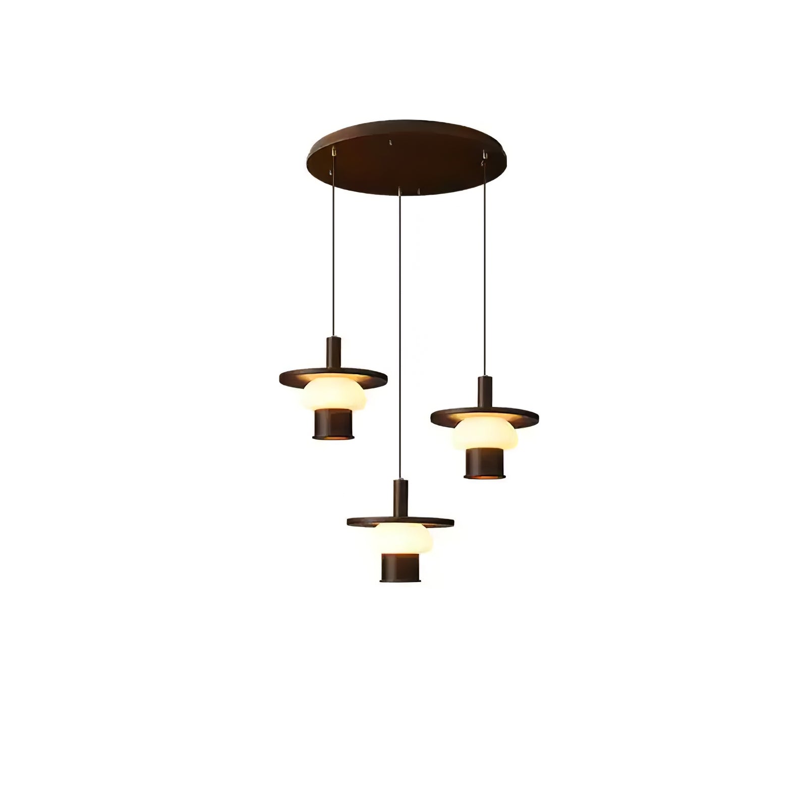 Zephaan Traditional Art Classic Glass Wood Pendant Light - Blowlighting