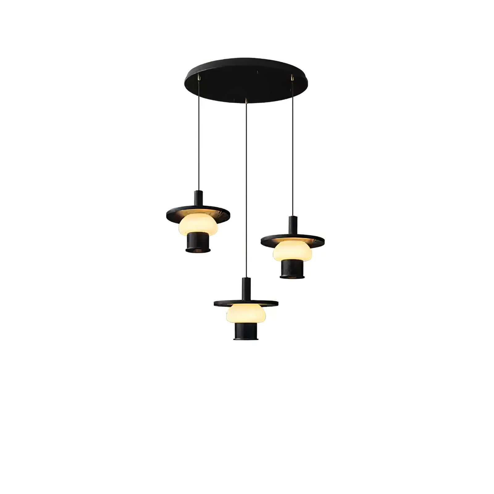 Zephaan Traditional Art Classic Glass Wood Pendant Light - Blowlighting