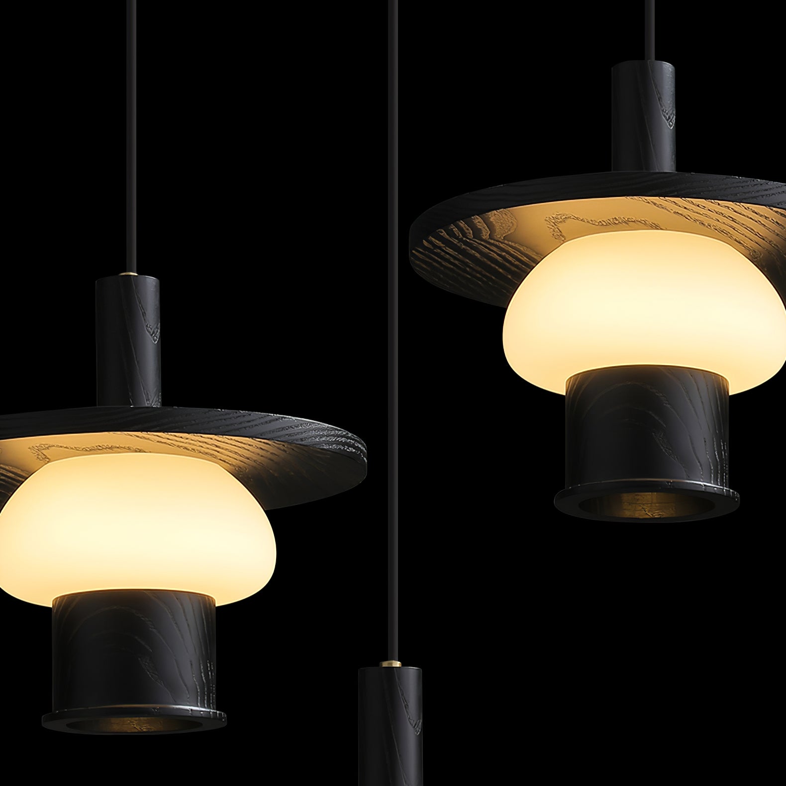 Zephaan Traditional Art Classic Glass Wood Pendant Light - Blowlighting