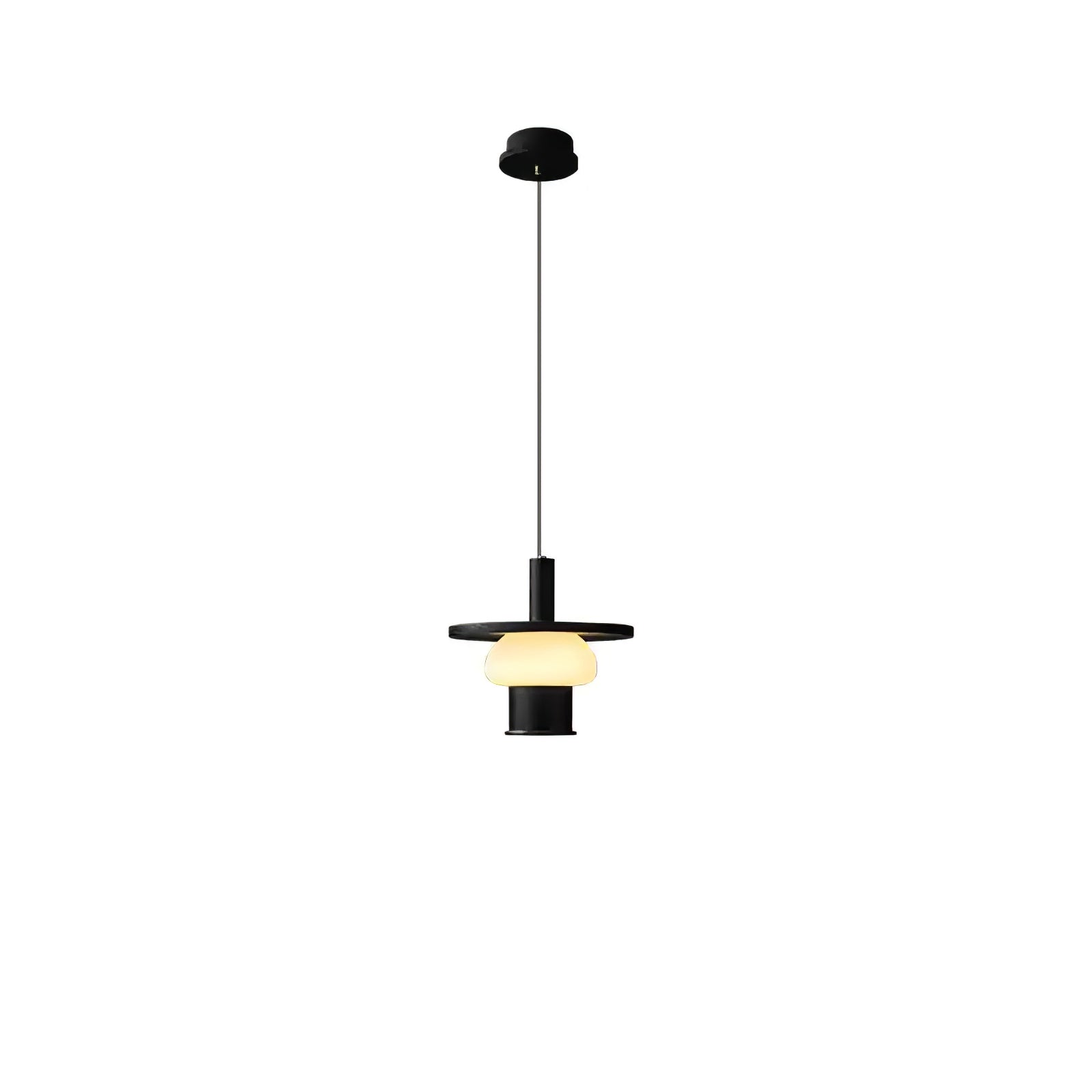 Zephaan Traditional Art Classic Glass Wood Pendant Light - Blowlighting