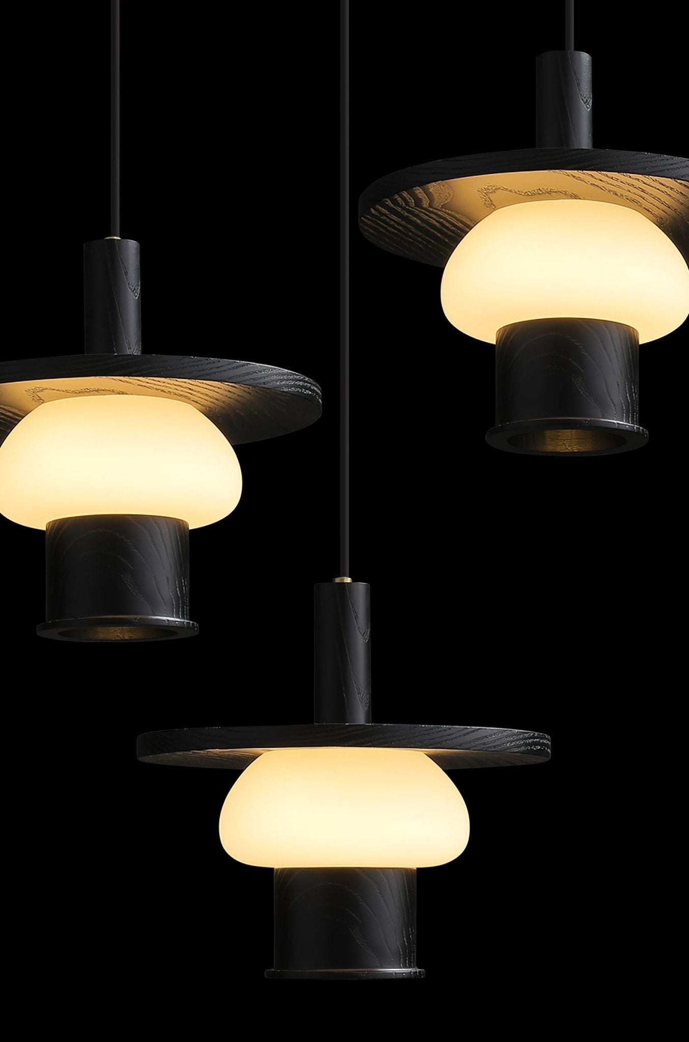Zephaan Traditional Art Classic Glass Wood Pendant Light - Blowlighting