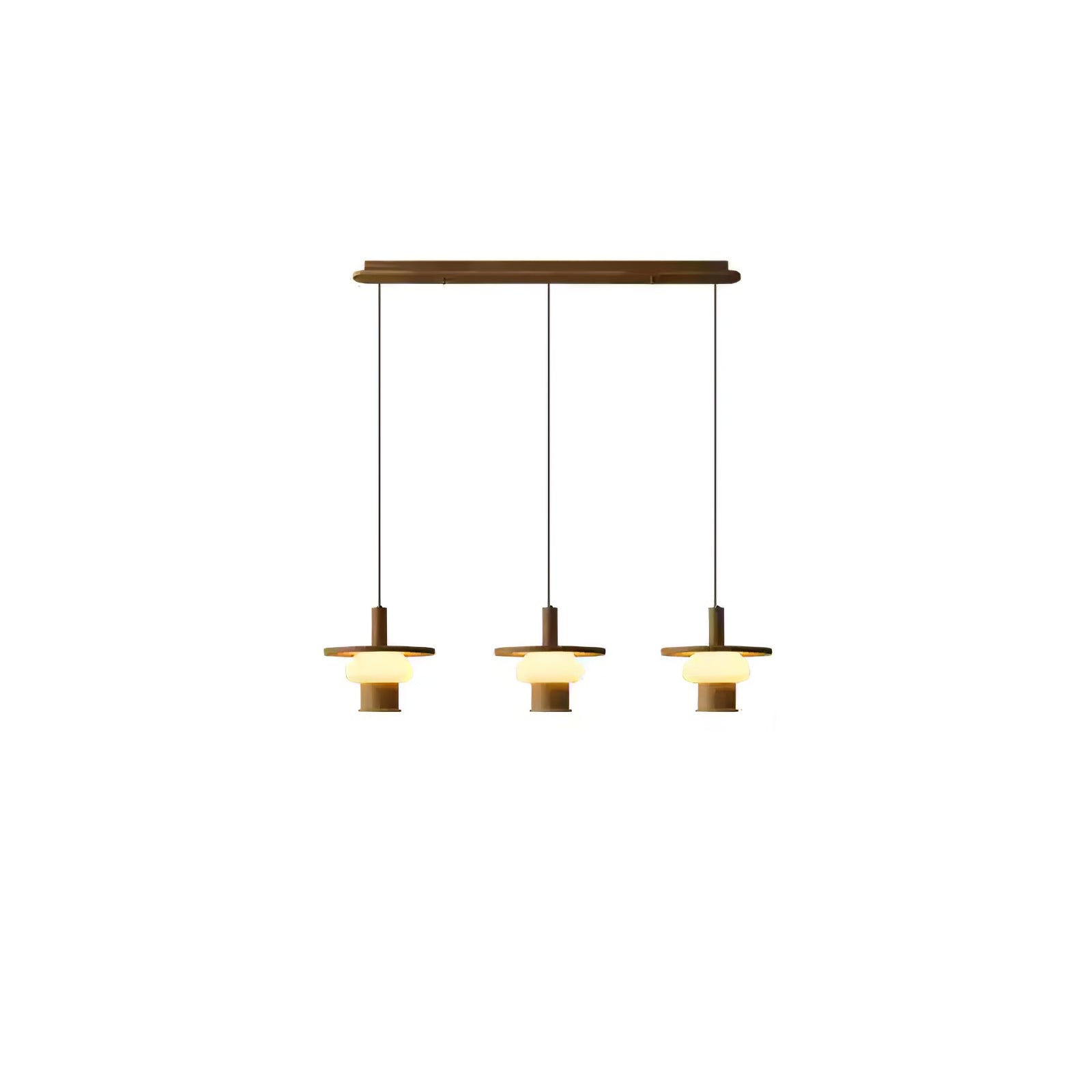 Zephaan Traditional Art Classic Glass Wood Pendant Light - Blowlighting