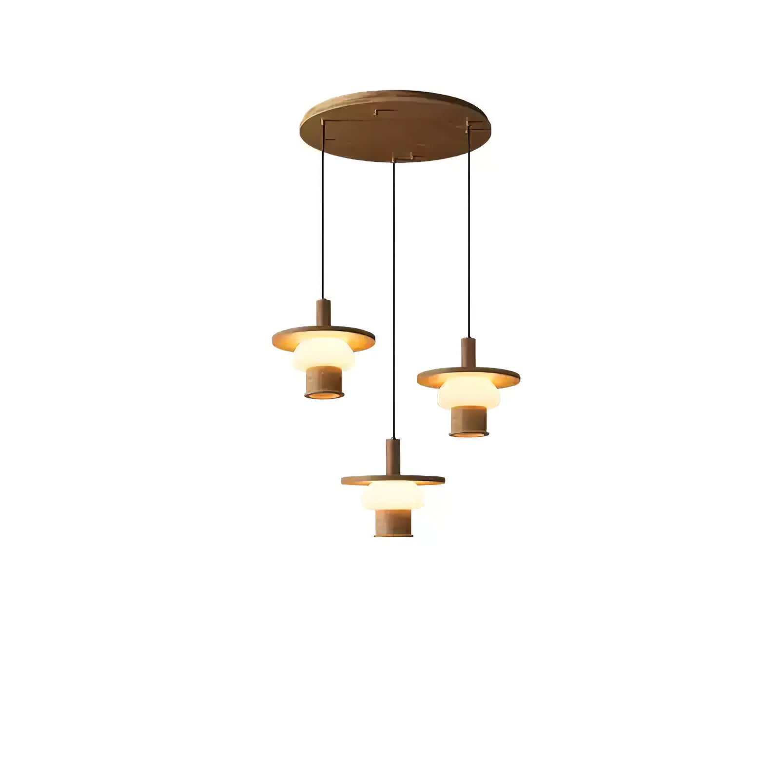 Zephaan Traditional Art Classic Glass Wood Pendant Light - Blowlighting