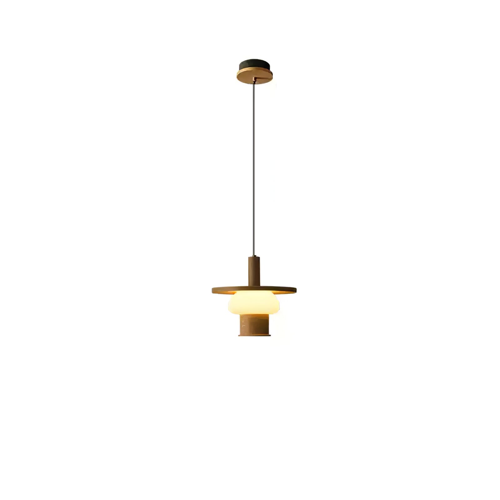 Zephaan Traditional Art Classic Glass Wood Pendant Light - Blowlighting