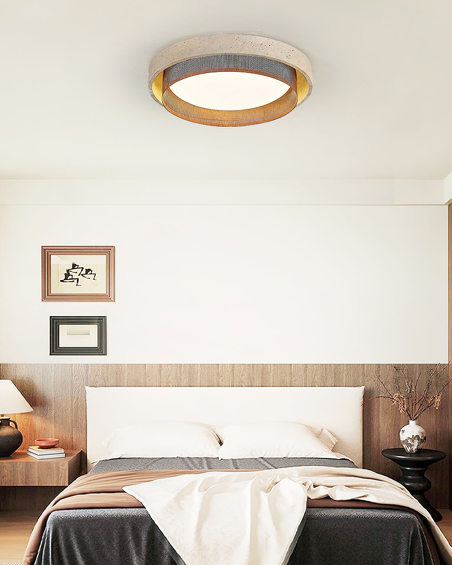 Nolan Modern Travertine Ceiling Light