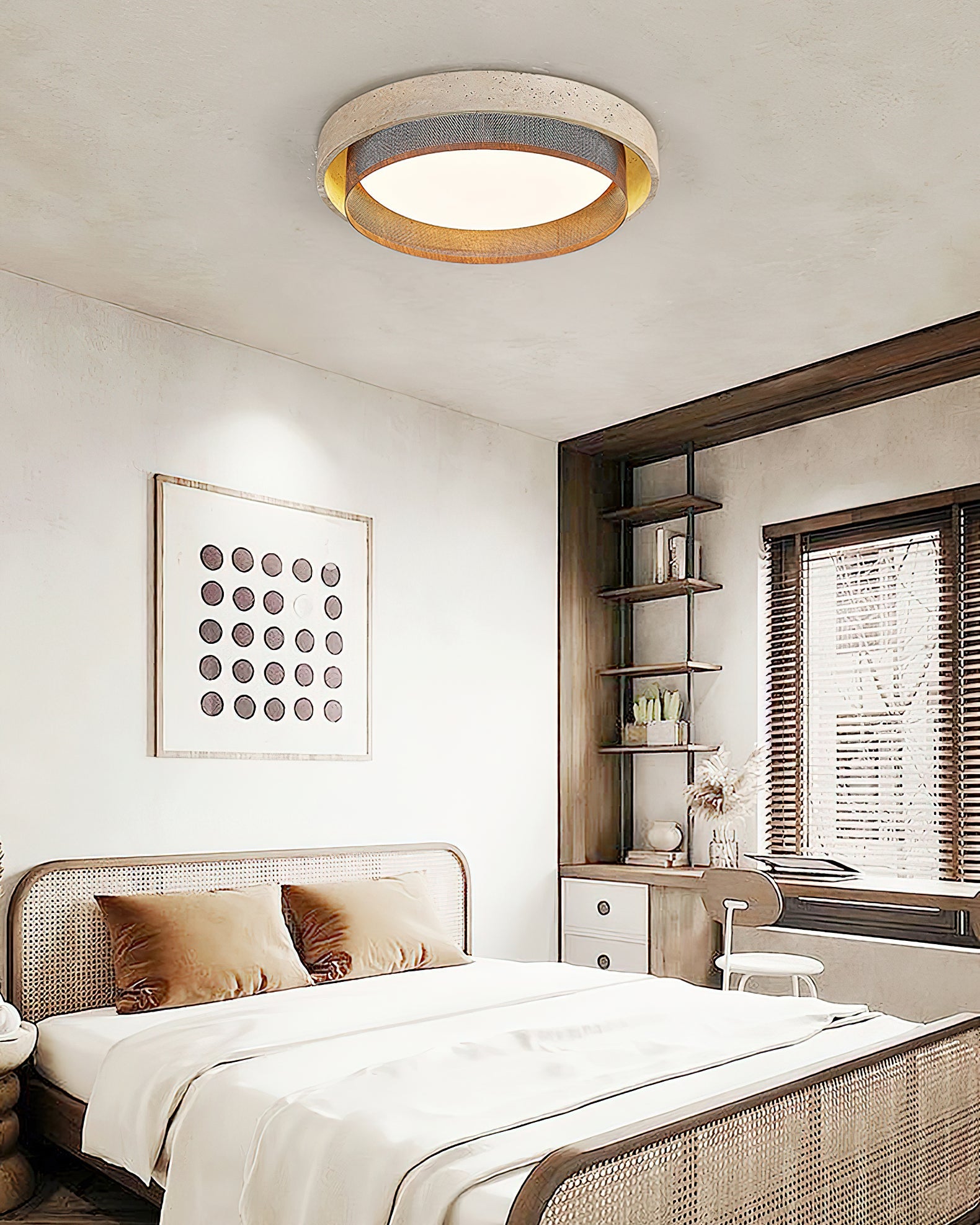 Nolan Modern Travertine Ceiling Light