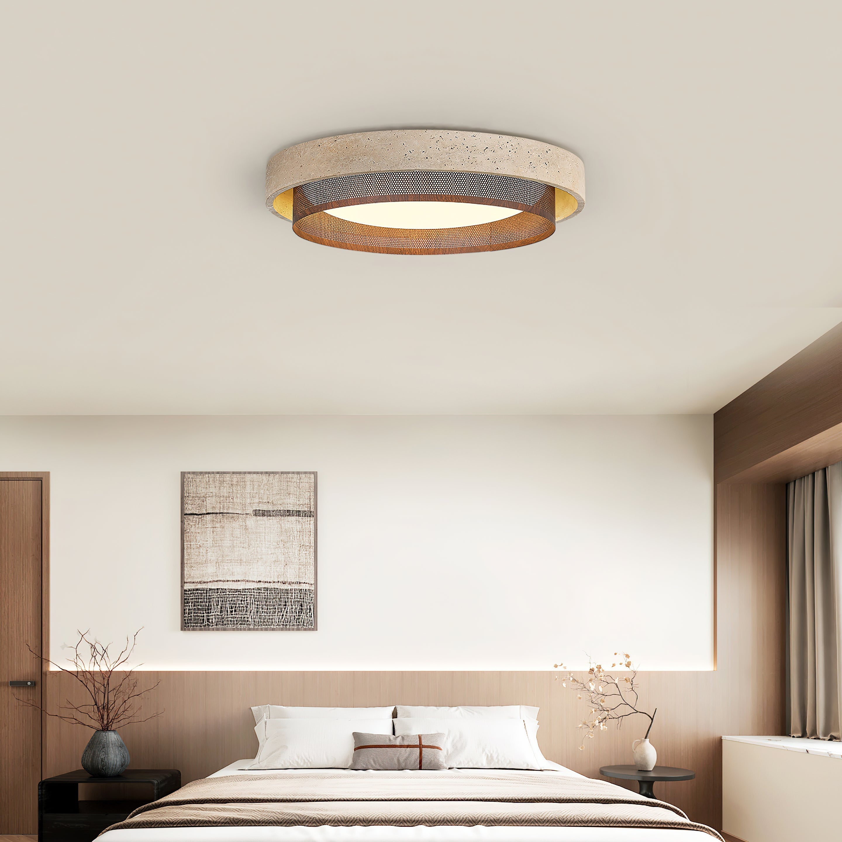 Nolan Modern Travertine Ceiling Light