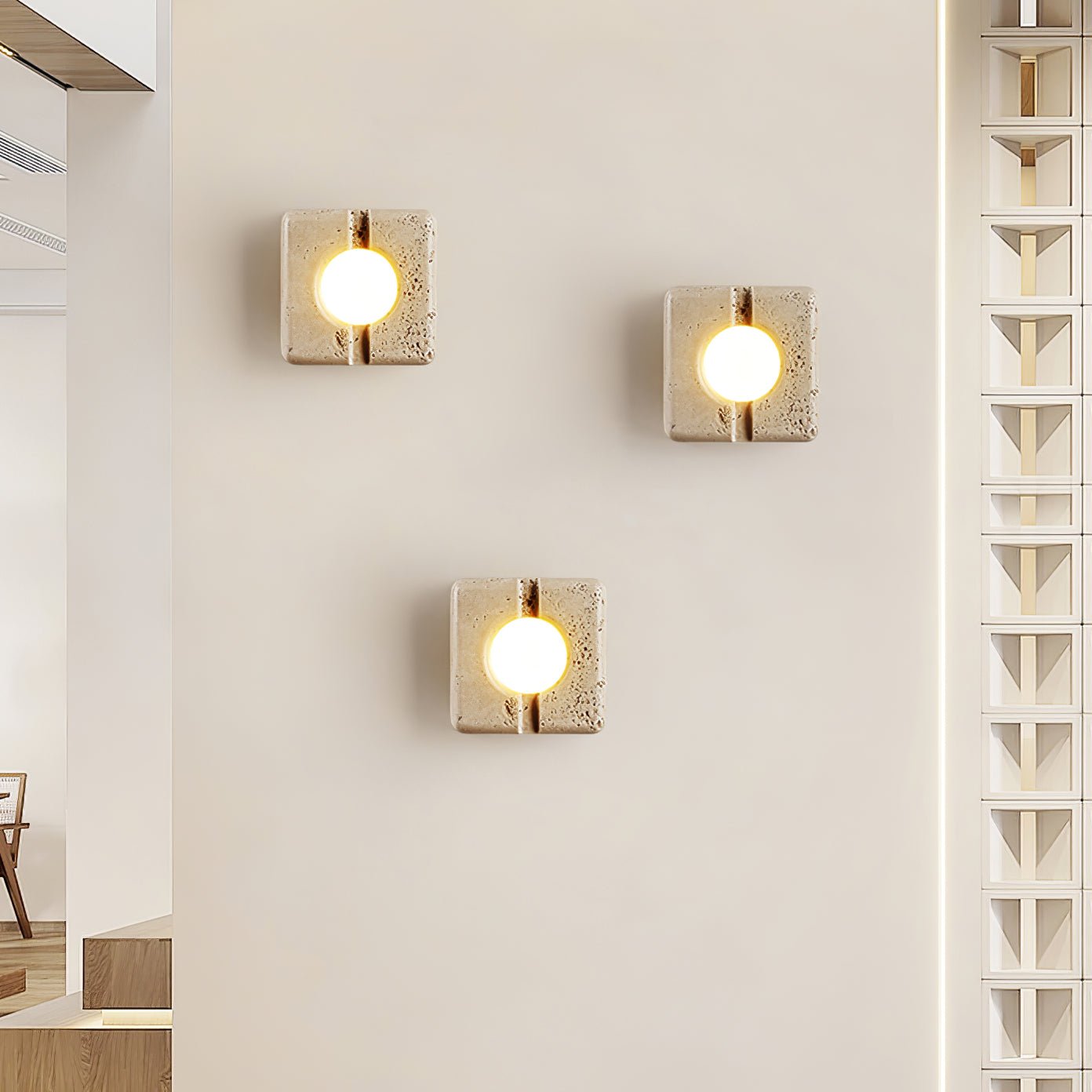 Olvenan Travertine Wall Light - Blowlighting