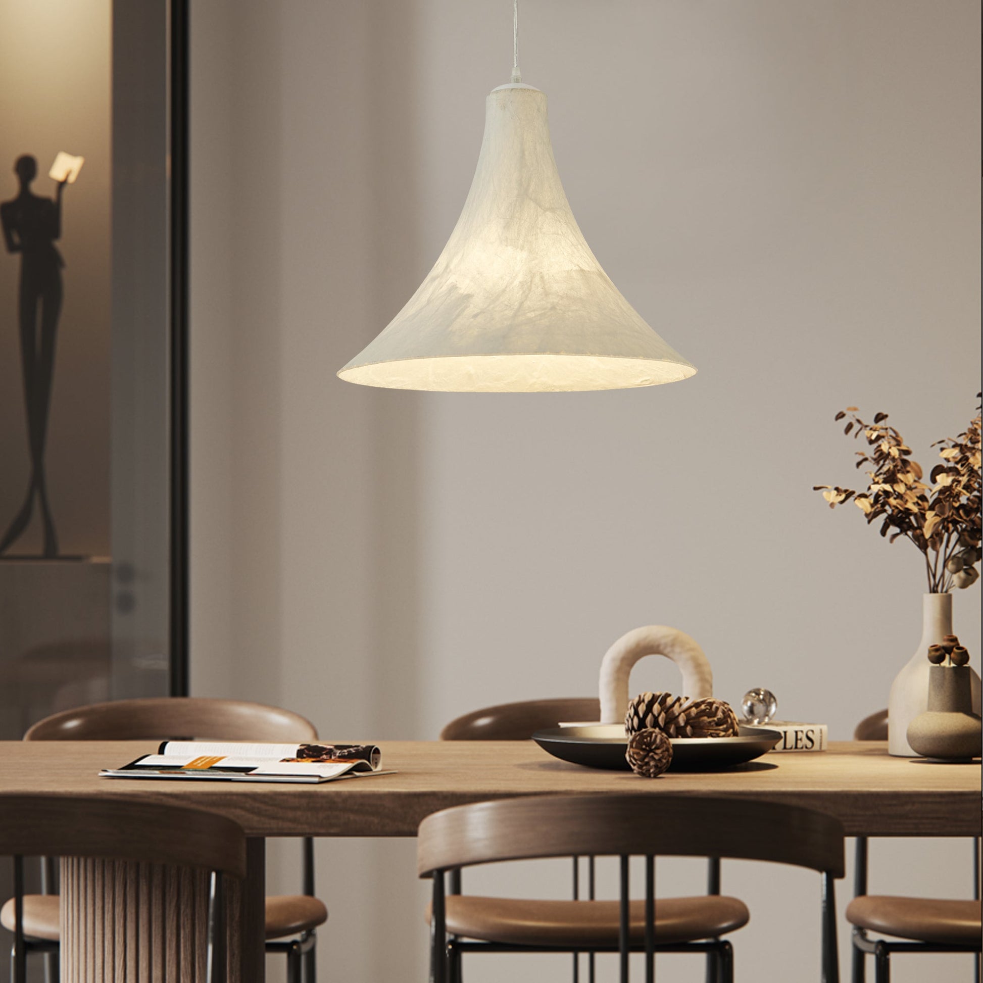 Abbotswell Modern Minimalist Natural Flat Metal Pendant Lamp - Blowlighting