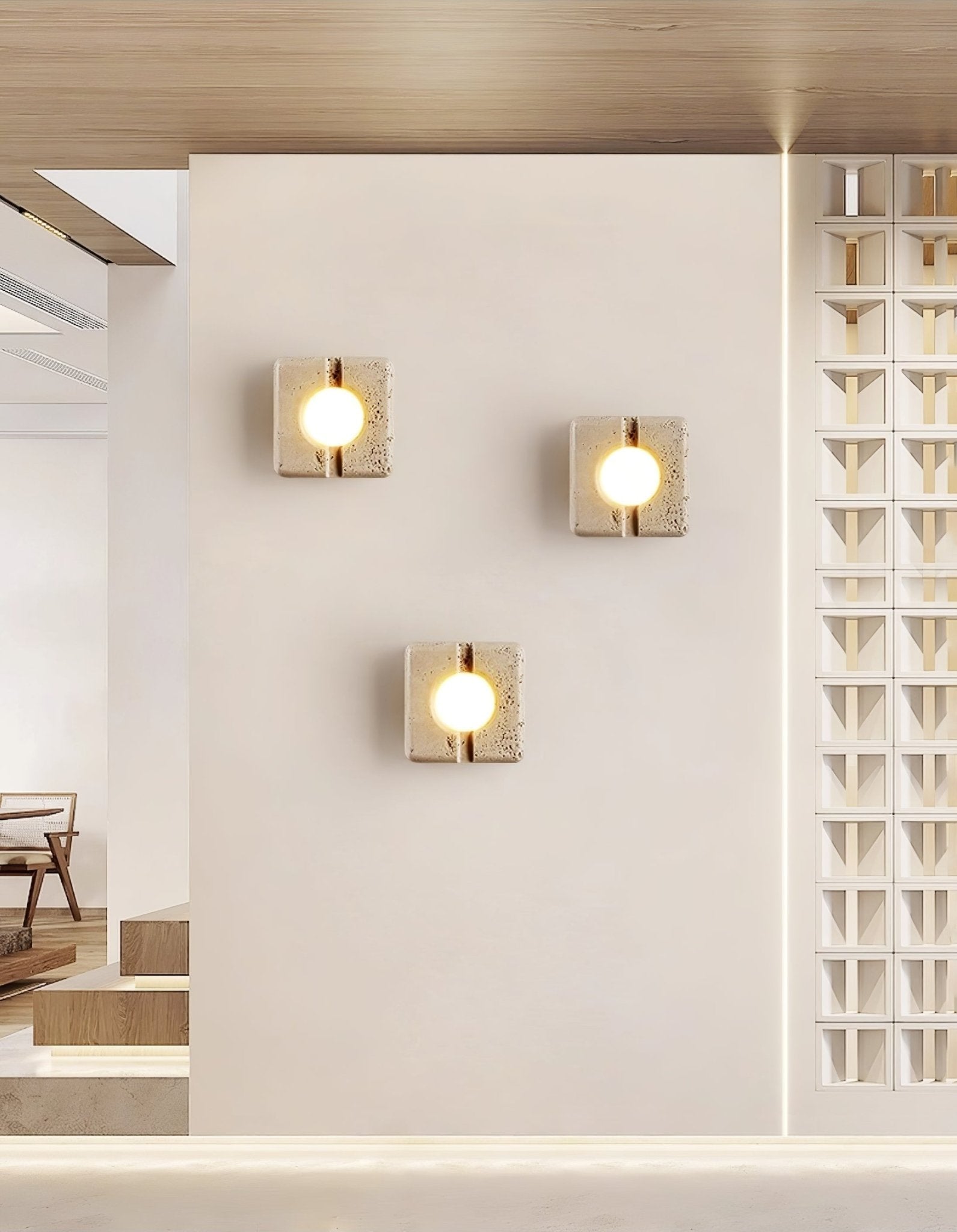 Olvenan Travertine Wall Light - Blowlighting