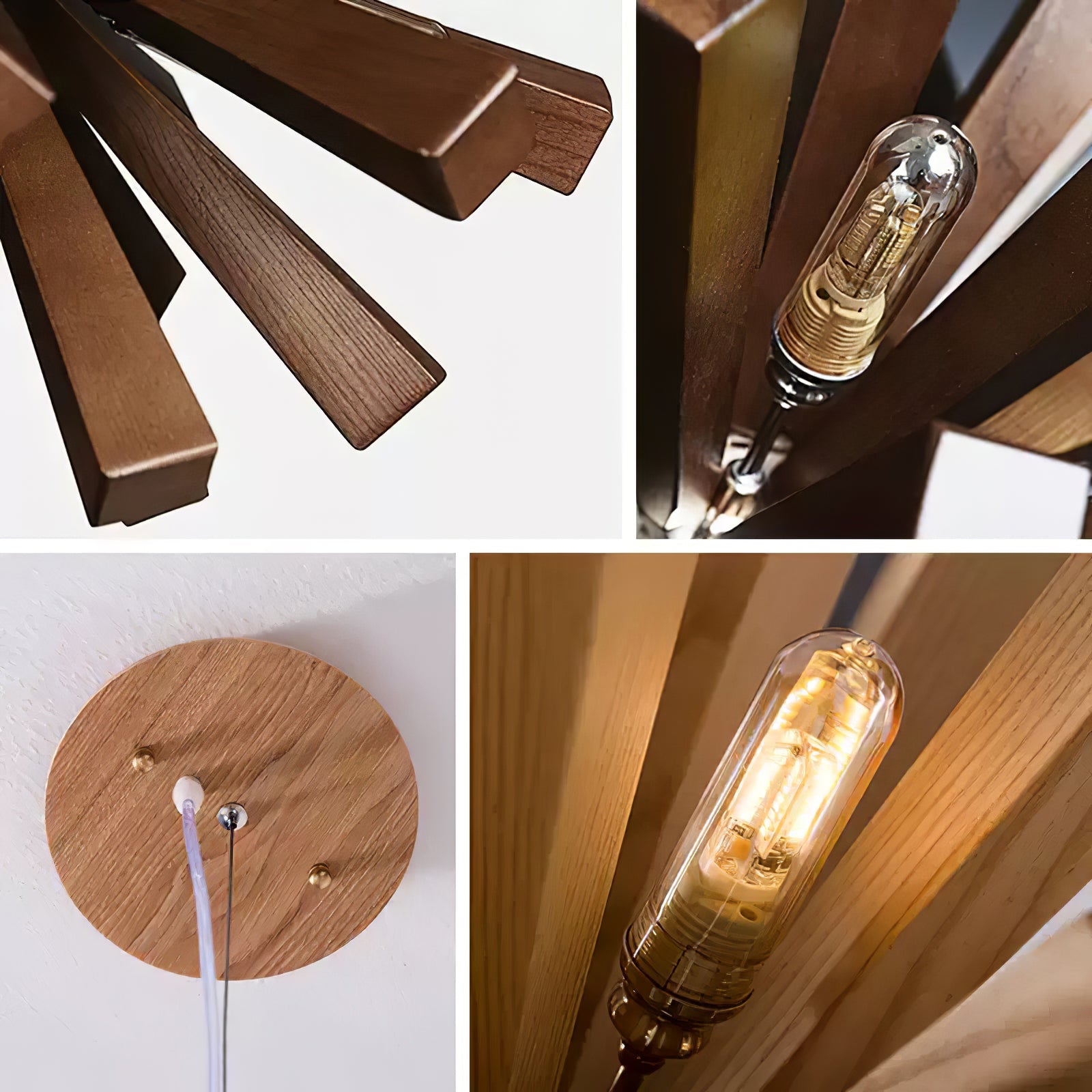 Nova Premium Nordic Art Burst Wood Metal Chandelier - Blowlighting