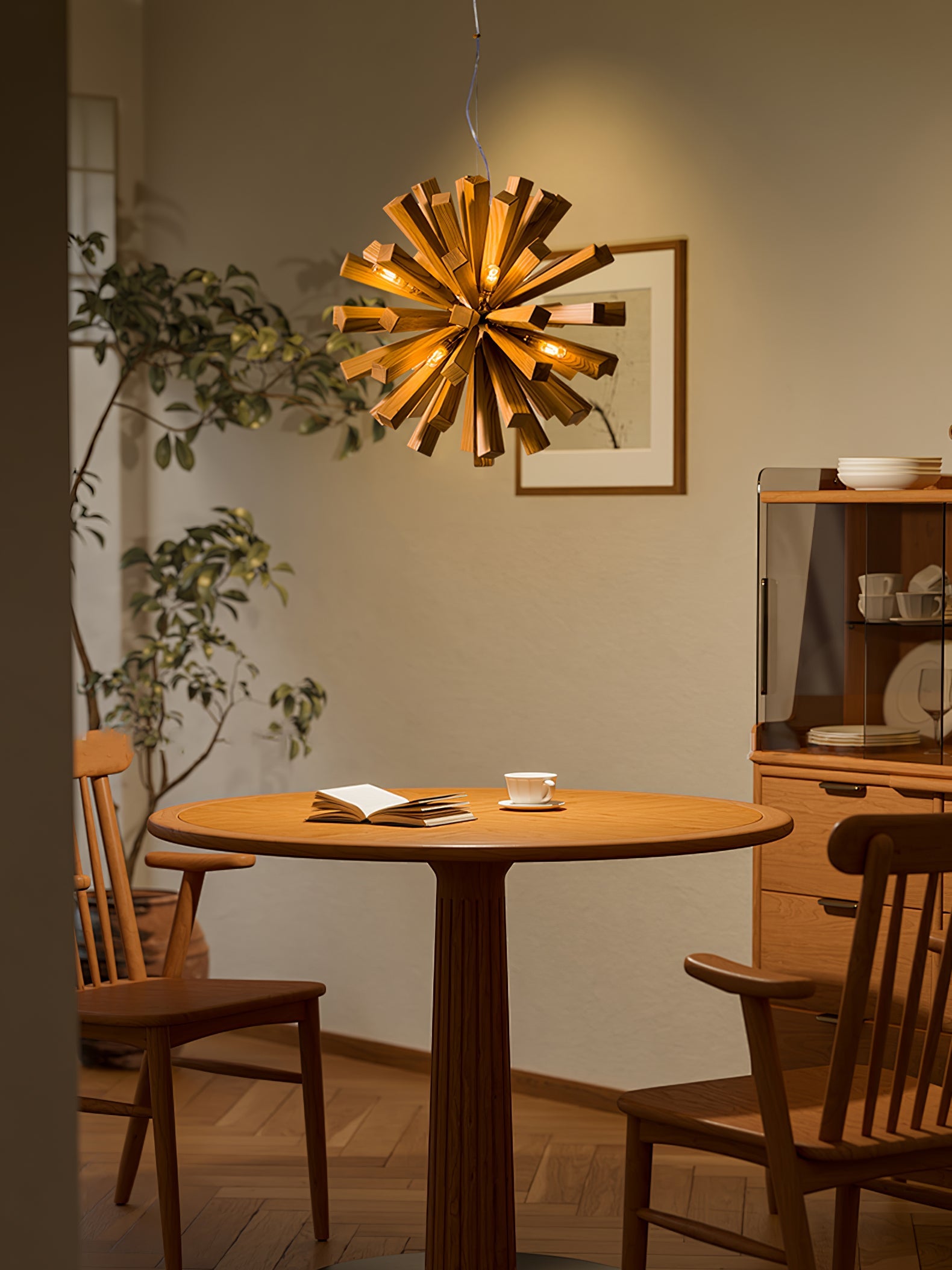Nova Premium Nordic Art Burst Wood Metal Chandelier - Blowlighting