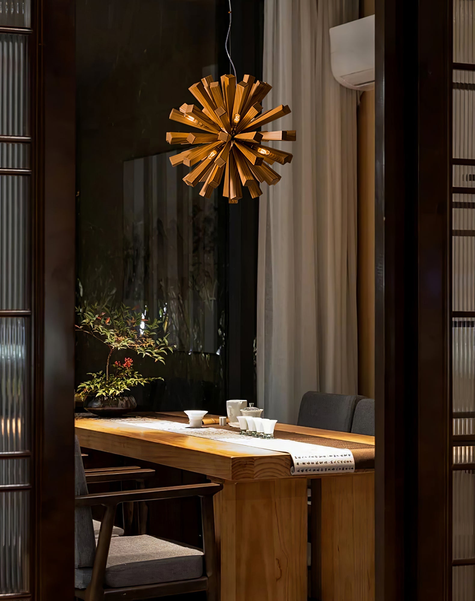Nova Premium Nordic Art Burst Wood Metal Chandelier - Blowlighting