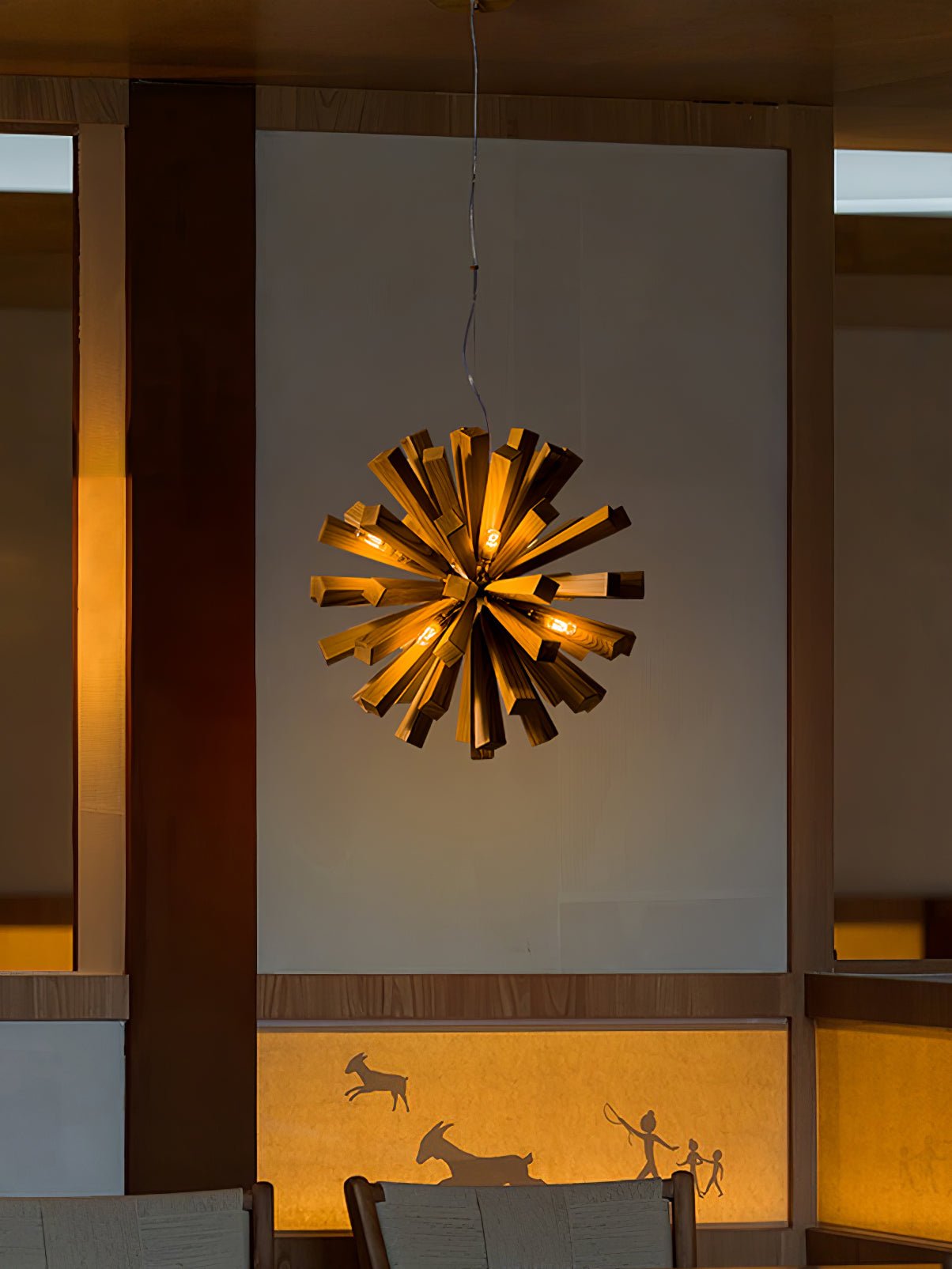 Nova Premium Nordic Art Burst Wood Metal Chandelier - Blowlighting