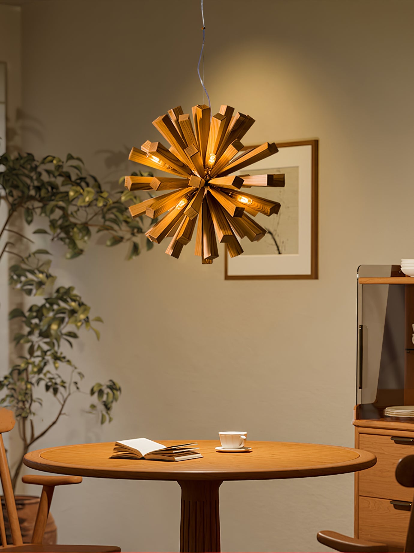 Nova Premium Nordic Art Burst Wood Metal Chandelier - Blowlighting