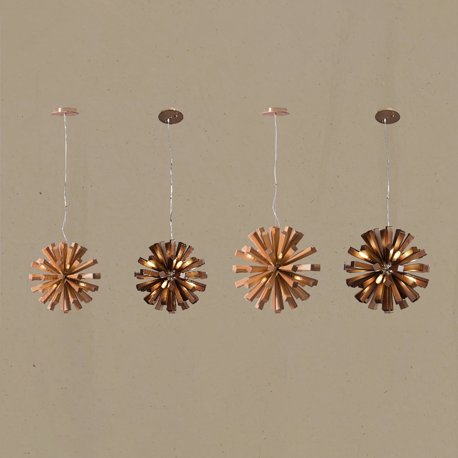 Nova Premium Nordic Art Burst Wood Metal Chandelier - Blowlighting