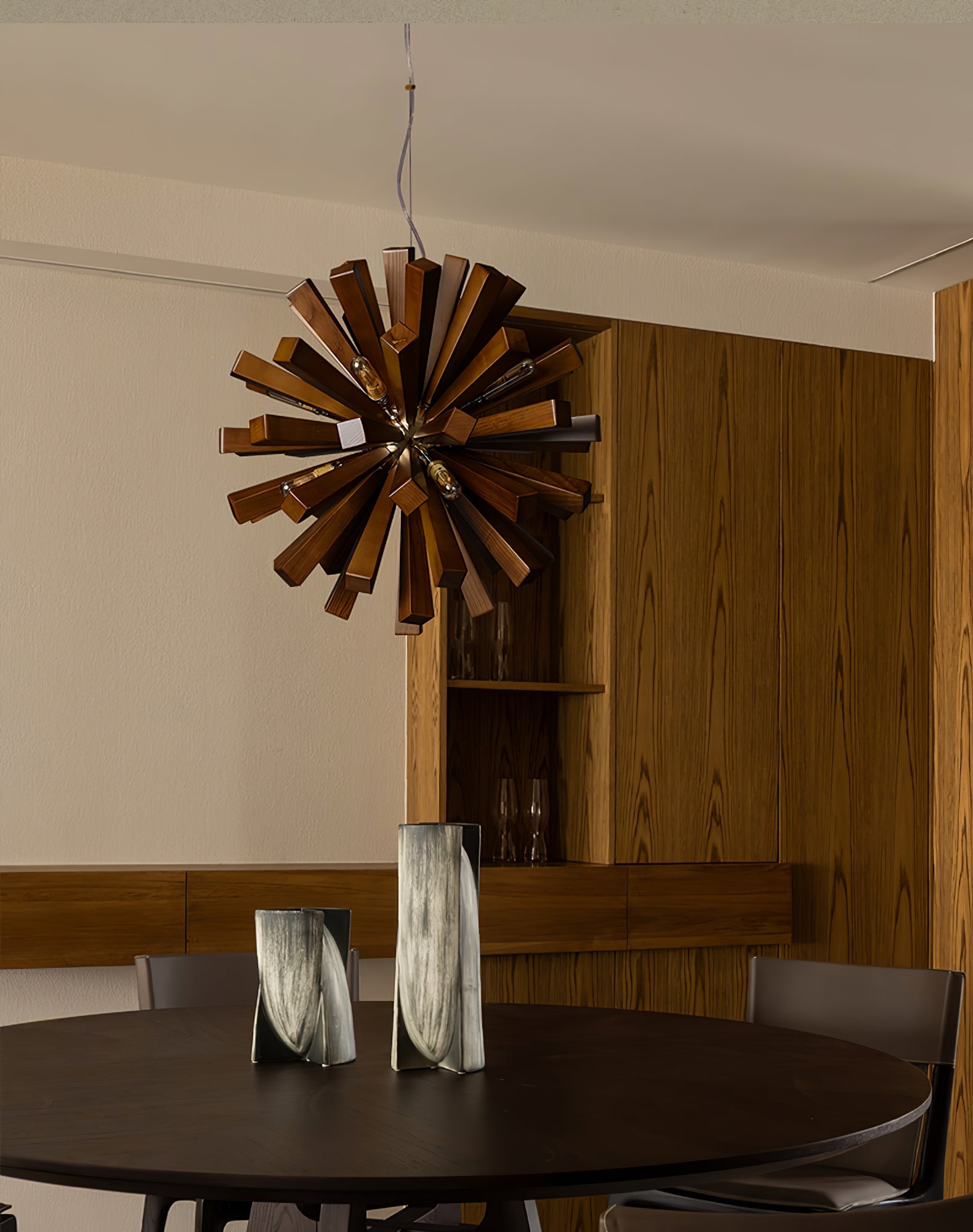 Nova Premium Nordic Art Burst Wood Metal Chandelier - Blowlighting
