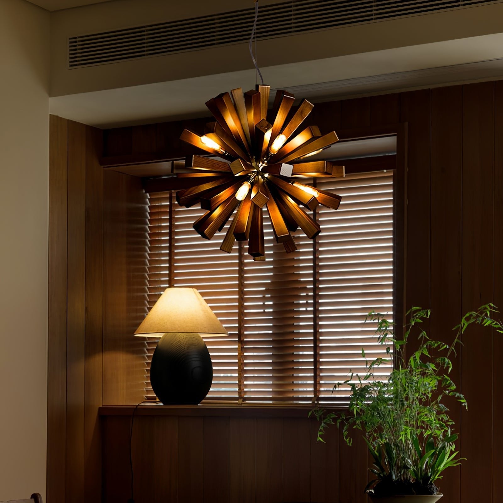 Nova Premium Nordic Art Burst Wood Metal Chandelier - Blowlighting