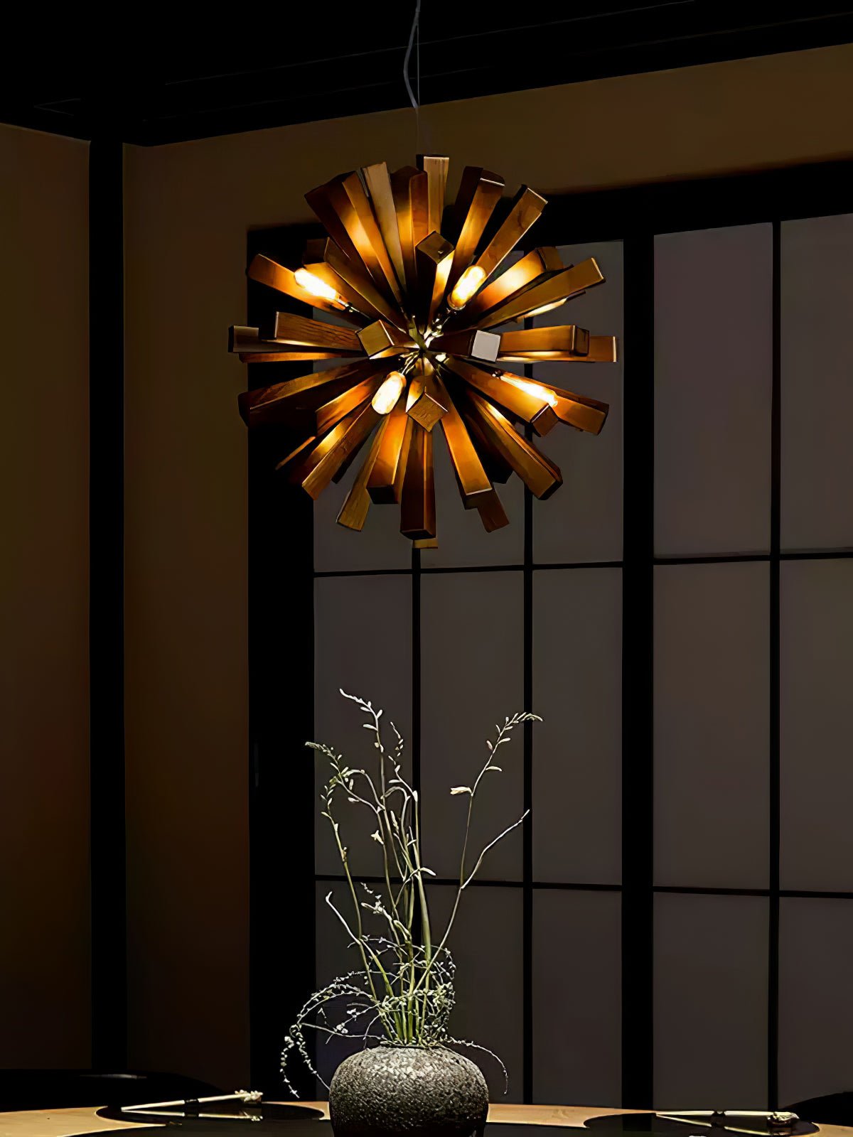 Nova Premium Nordic Art Burst Wood Metal Chandelier - Blowlighting