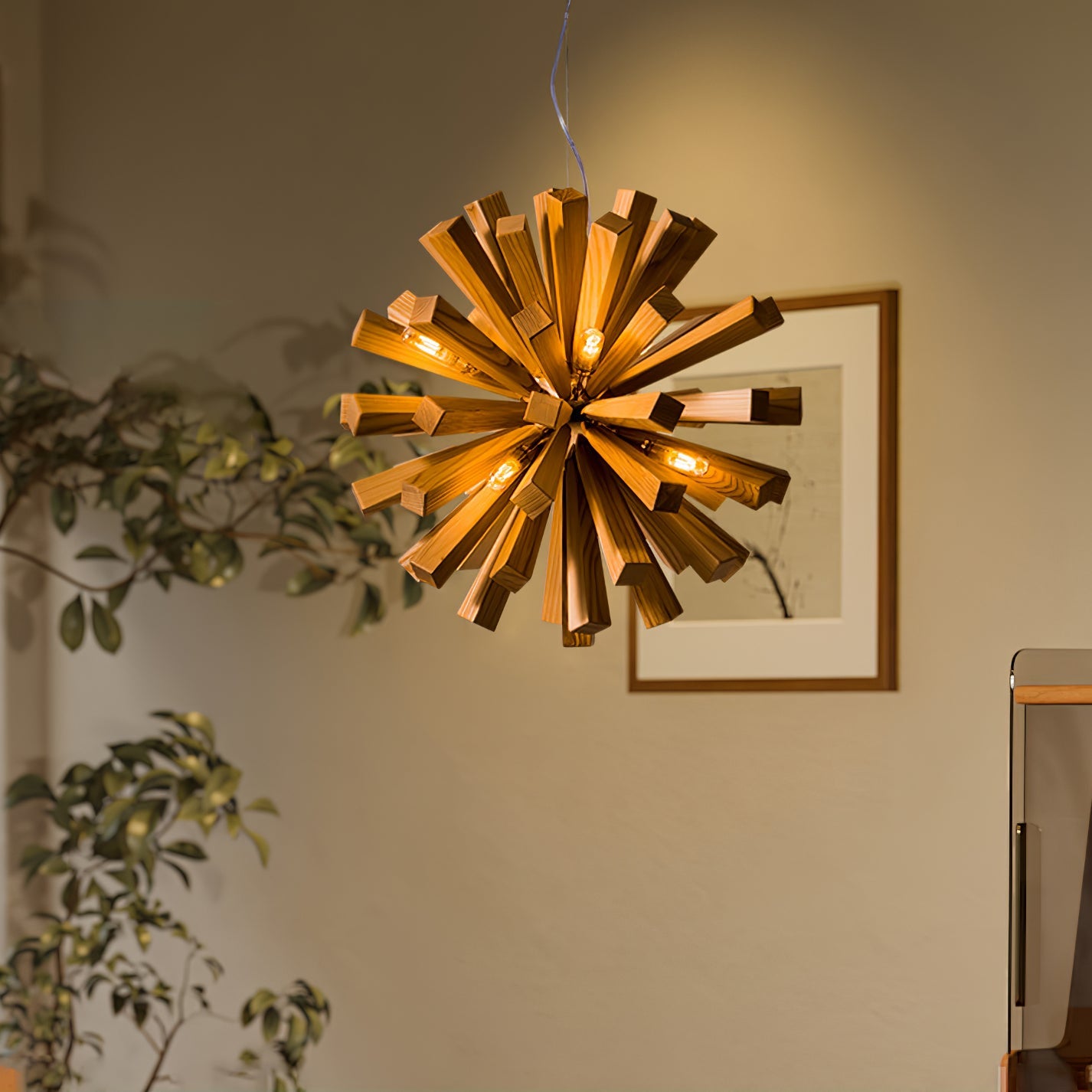 Nova Premium Nordic Art Burst Wood Metal Chandelier - Blowlighting