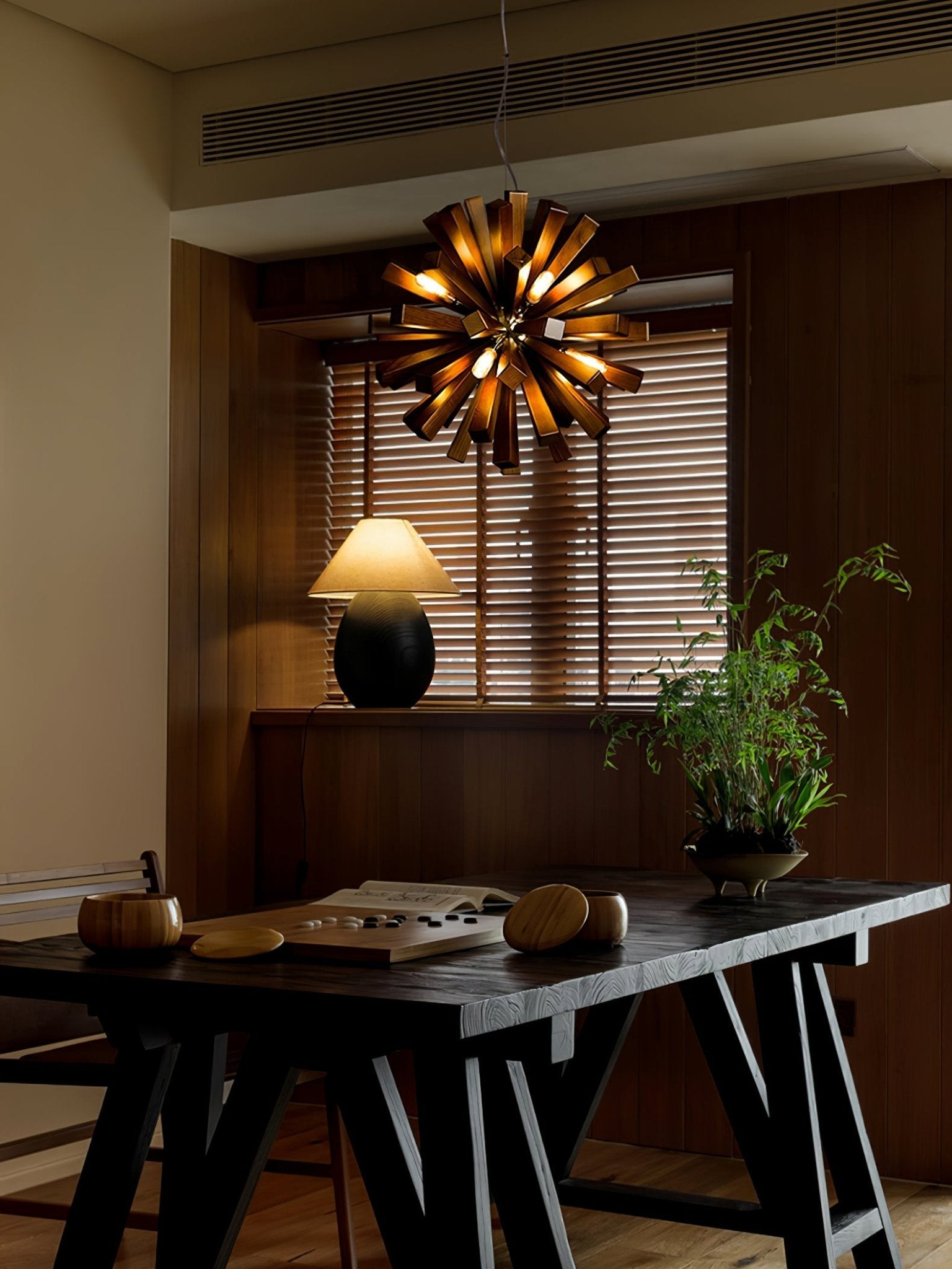 Nova Premium Nordic Art Burst Wood Metal Chandelier - Blowlighting