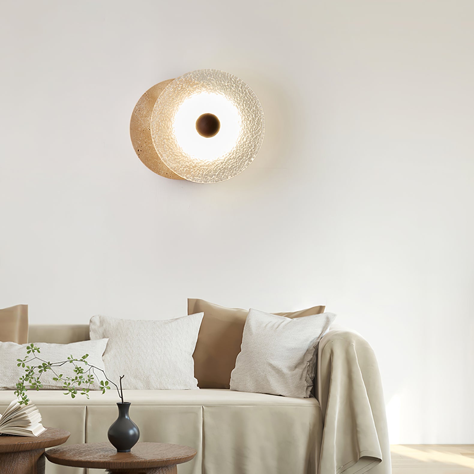 Olivia Travertine Wall Light - Blowlighting