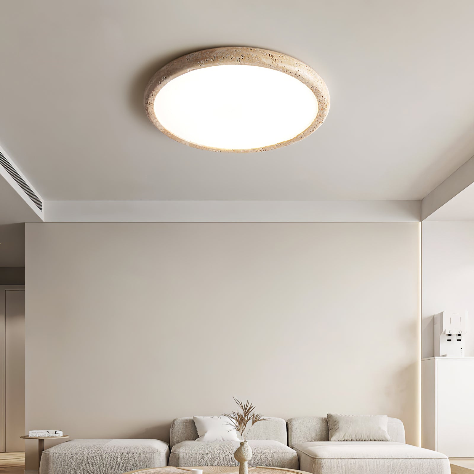 Aurrina Ring Frame Travertine Ceiling Light - Blowlighting