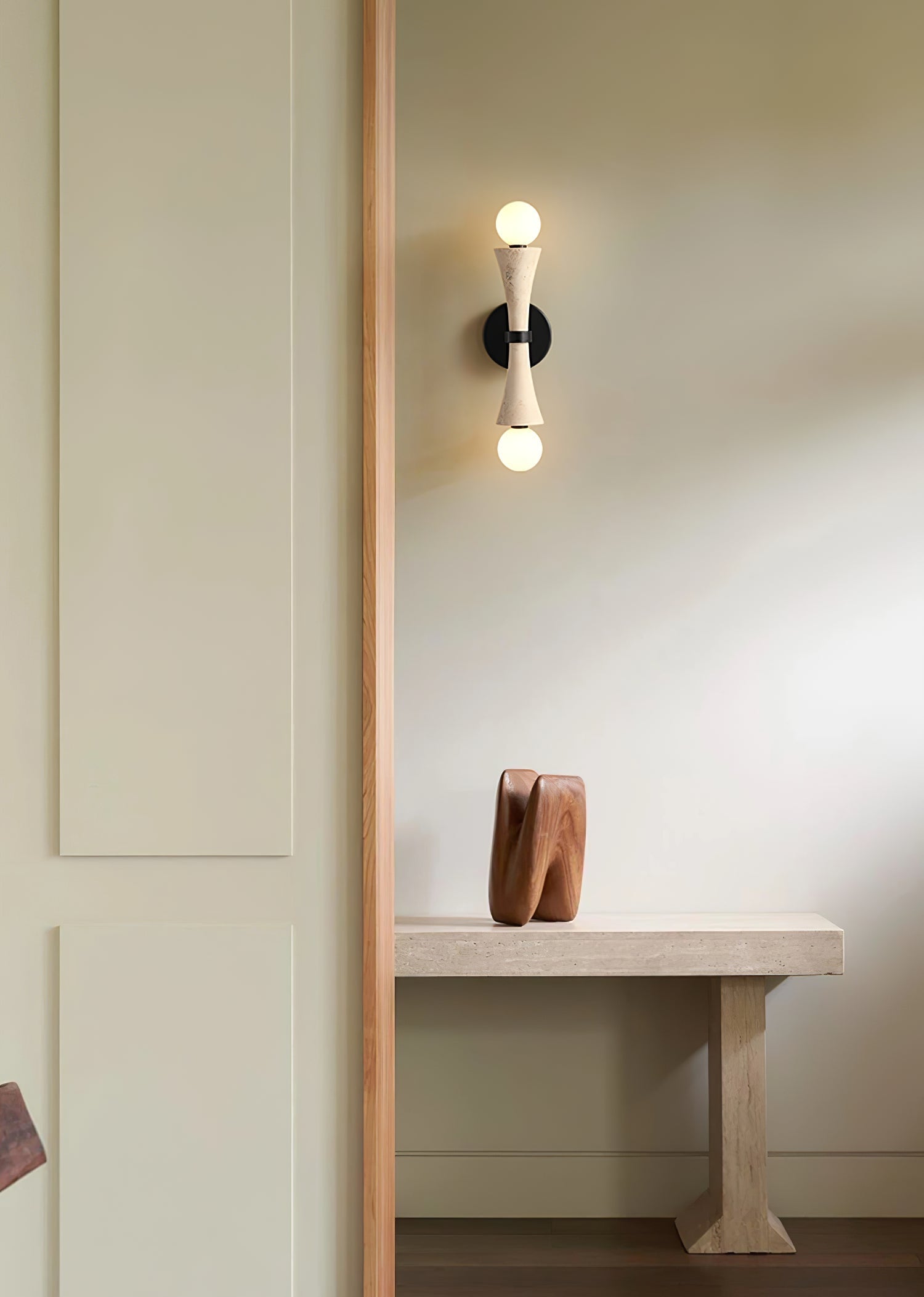 Oloriel Sculptural Travertine Wall Light - Blowlighting