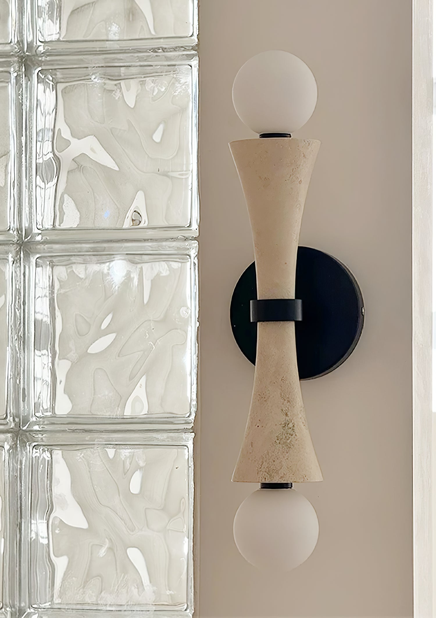 Oloriel Sculptural Travertine Wall Light - Blowlighting