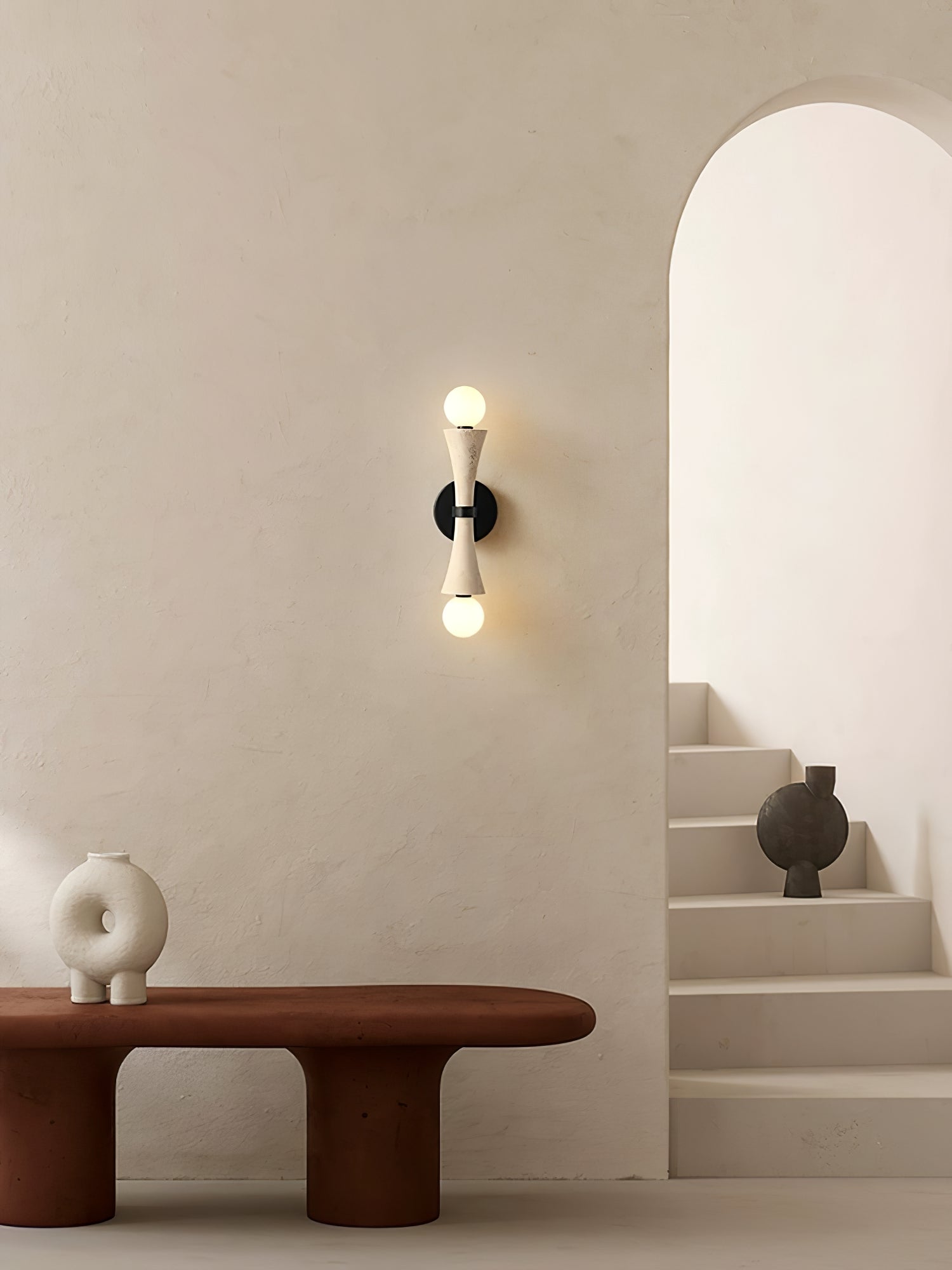 Oloriel Sculptural Travertine Wall Light - Blowlighting