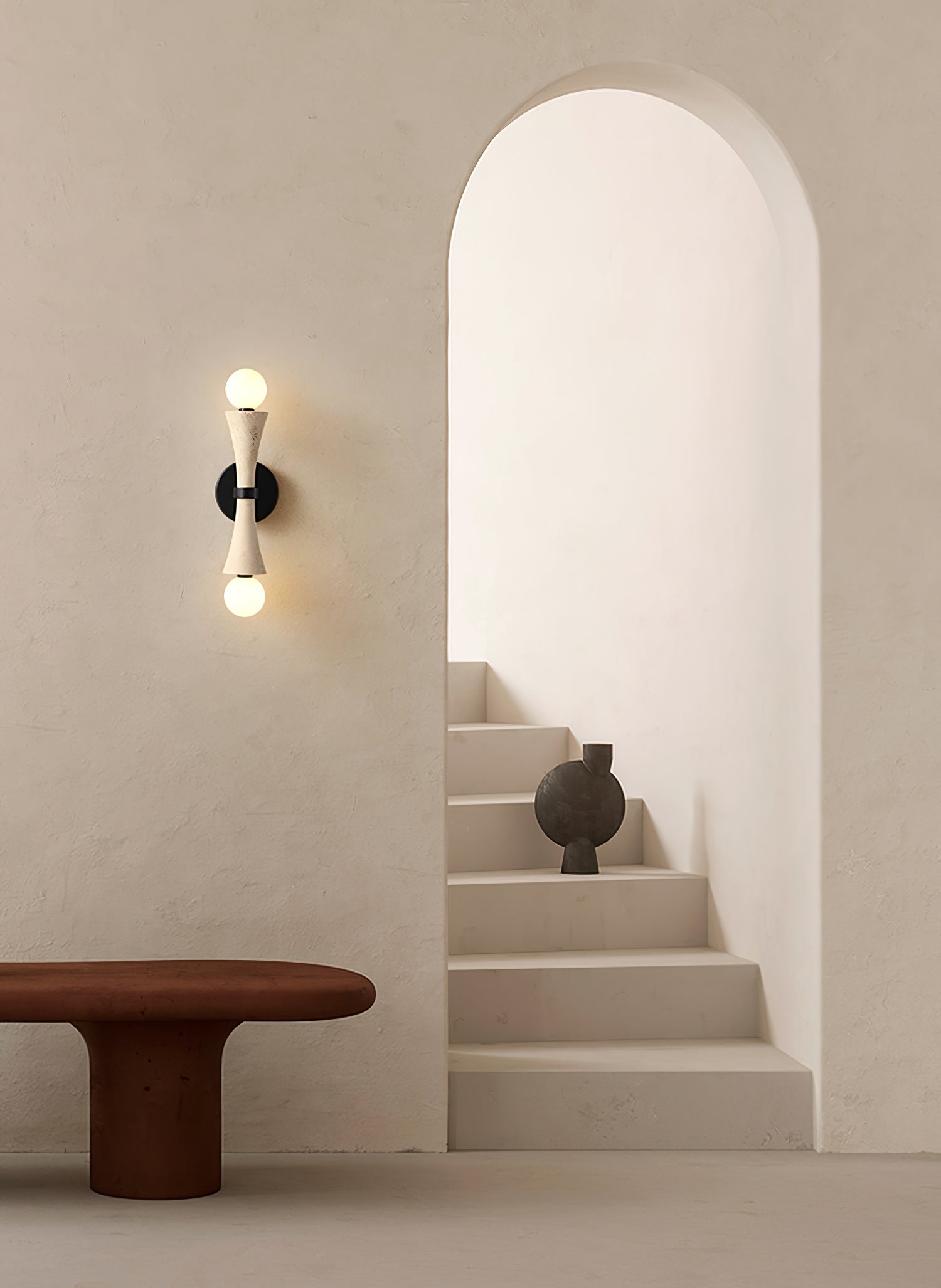 Oloriel Sculptural Travertine Wall Light - Blowlighting