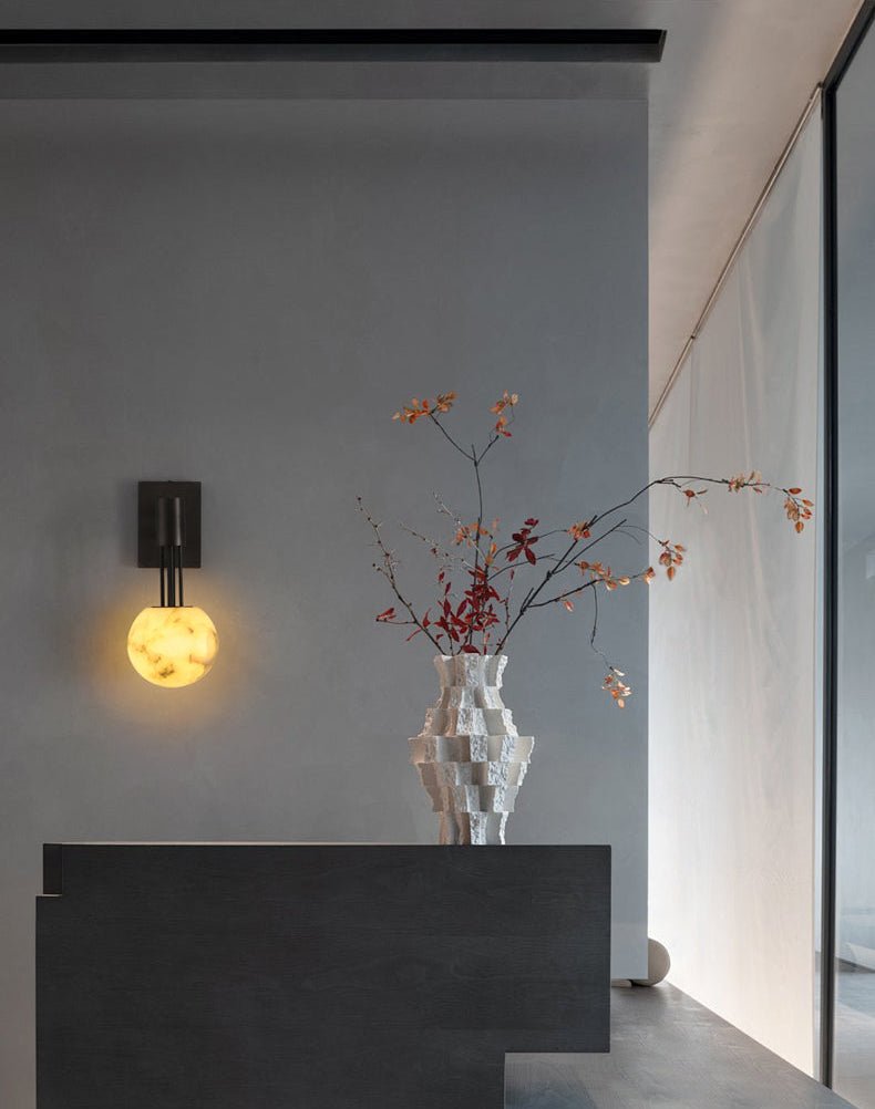 Obra Alabaster Globe Wall Sconce - Vakkerlight