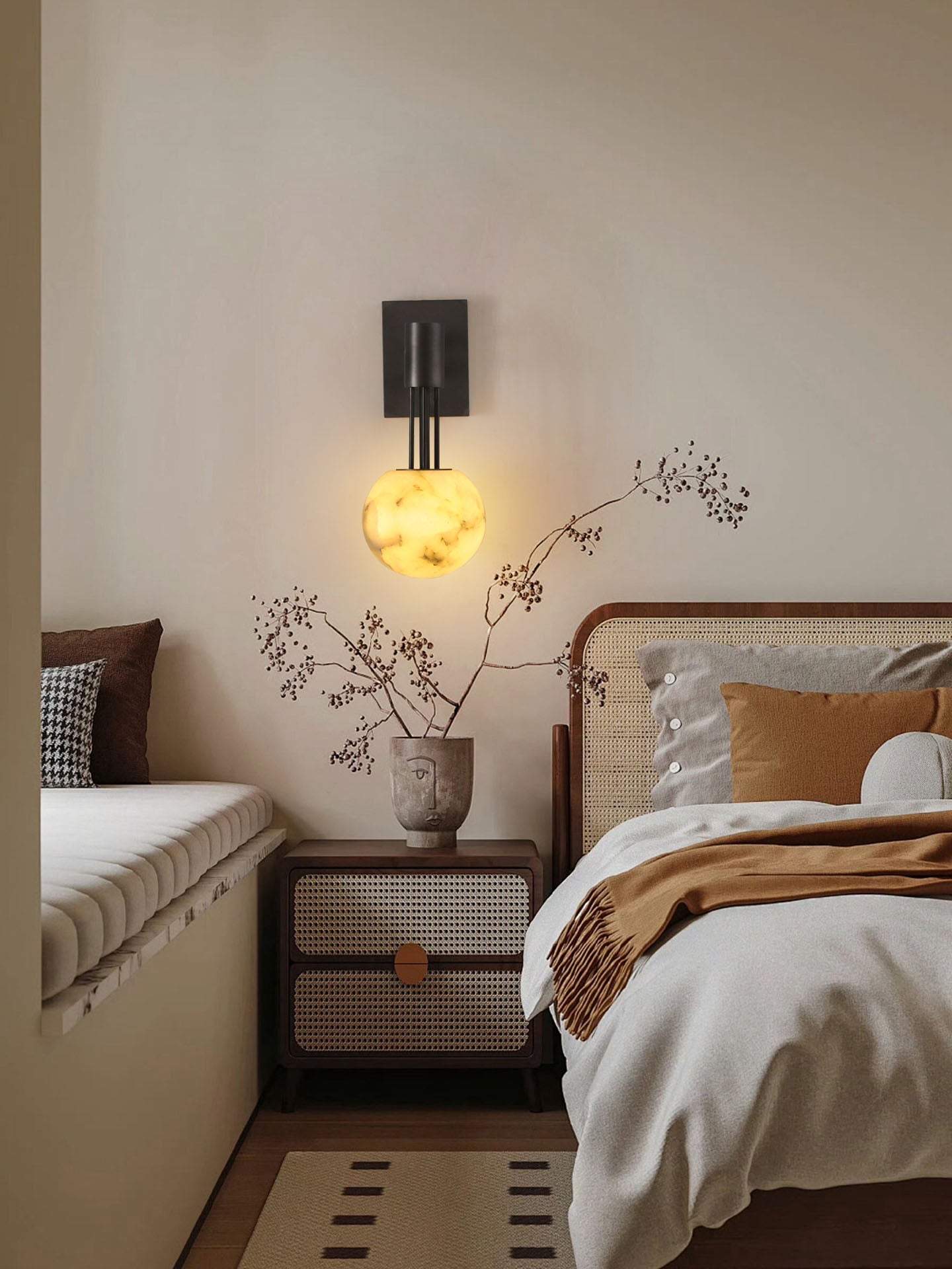 Obra Alabaster Globe Wall Sconce - Vakkerlight