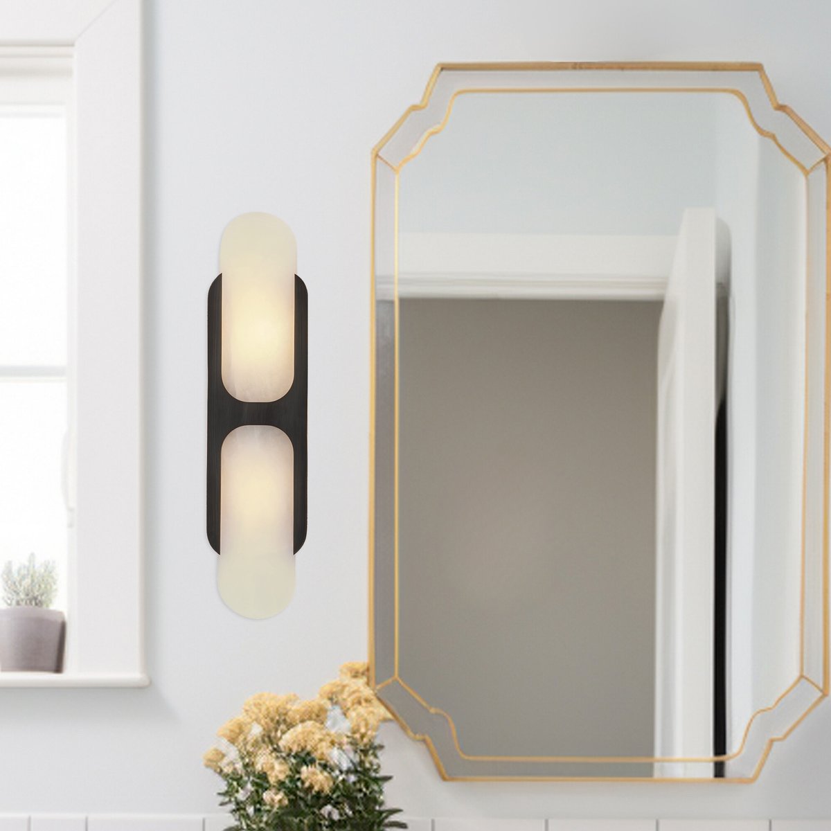 Ulthaora Double Globe Alabaster Wall Ligh - Blowlighting